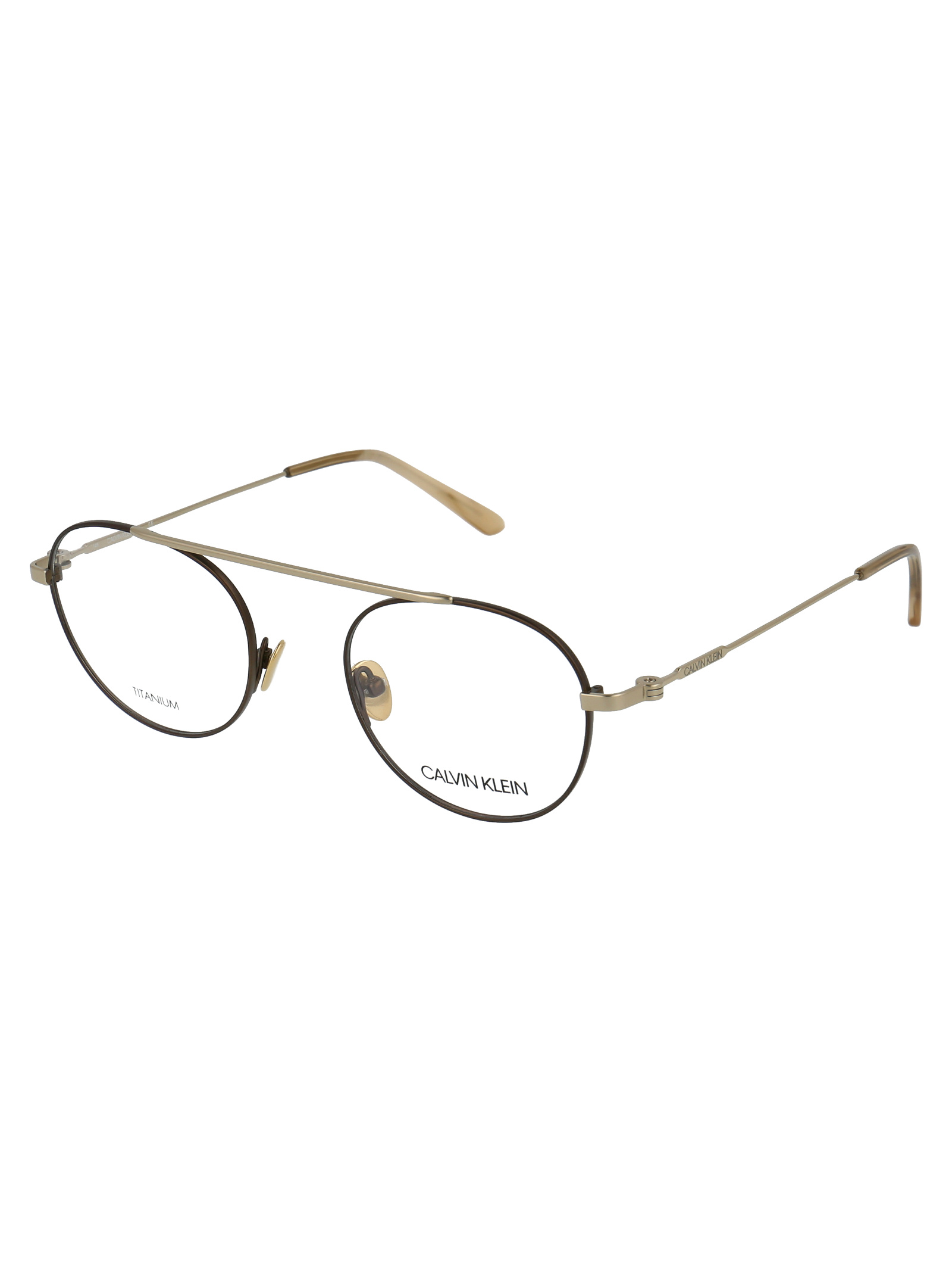 Calvin Klein Logo Flat Mirror In Nude