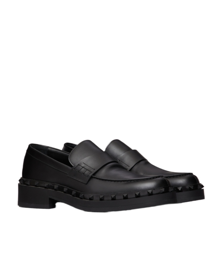 Valentino Garavani Rockstud M-way Calfskin Loafer In Black