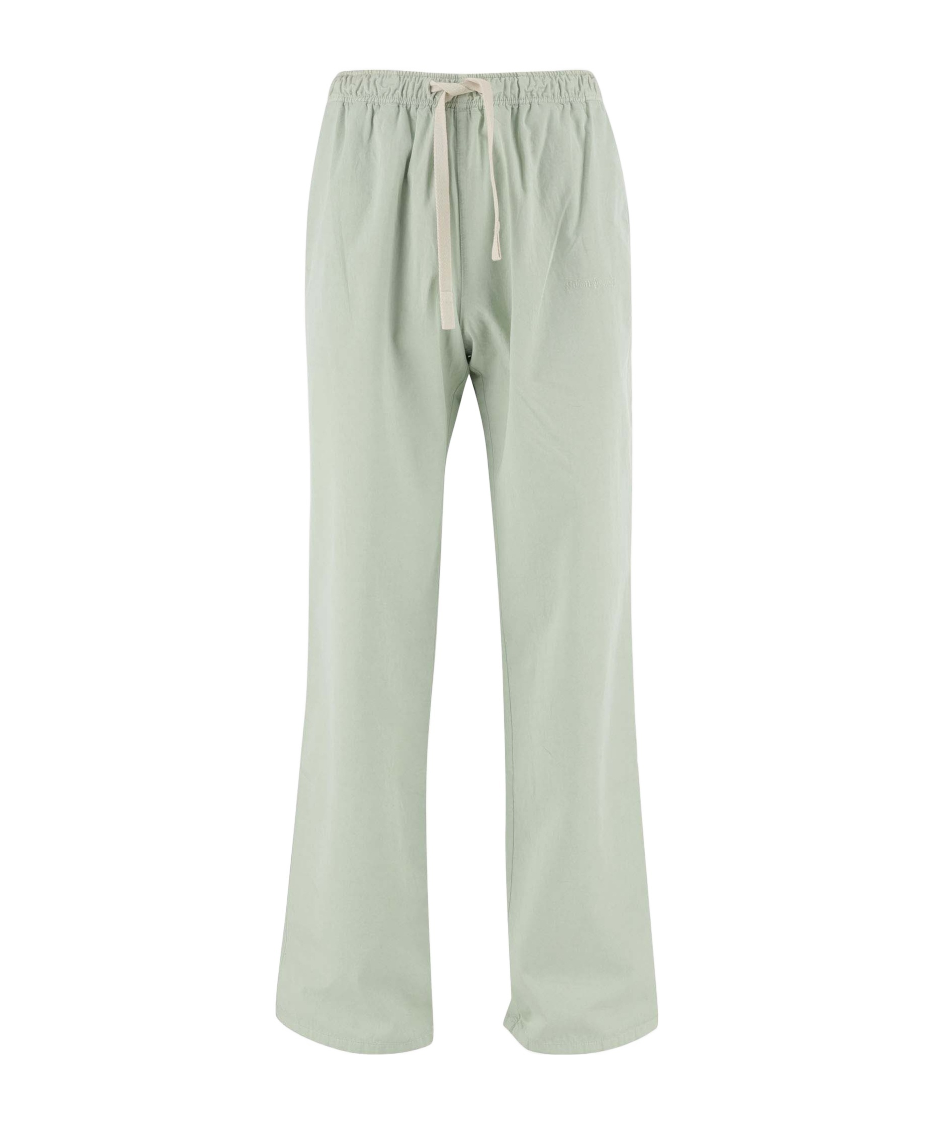 Palm Angels Logo Embroidered Drawstring Pants In Green