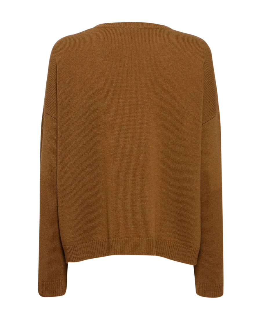Max Mara Long-sleeved Knitted Sweater In Brown