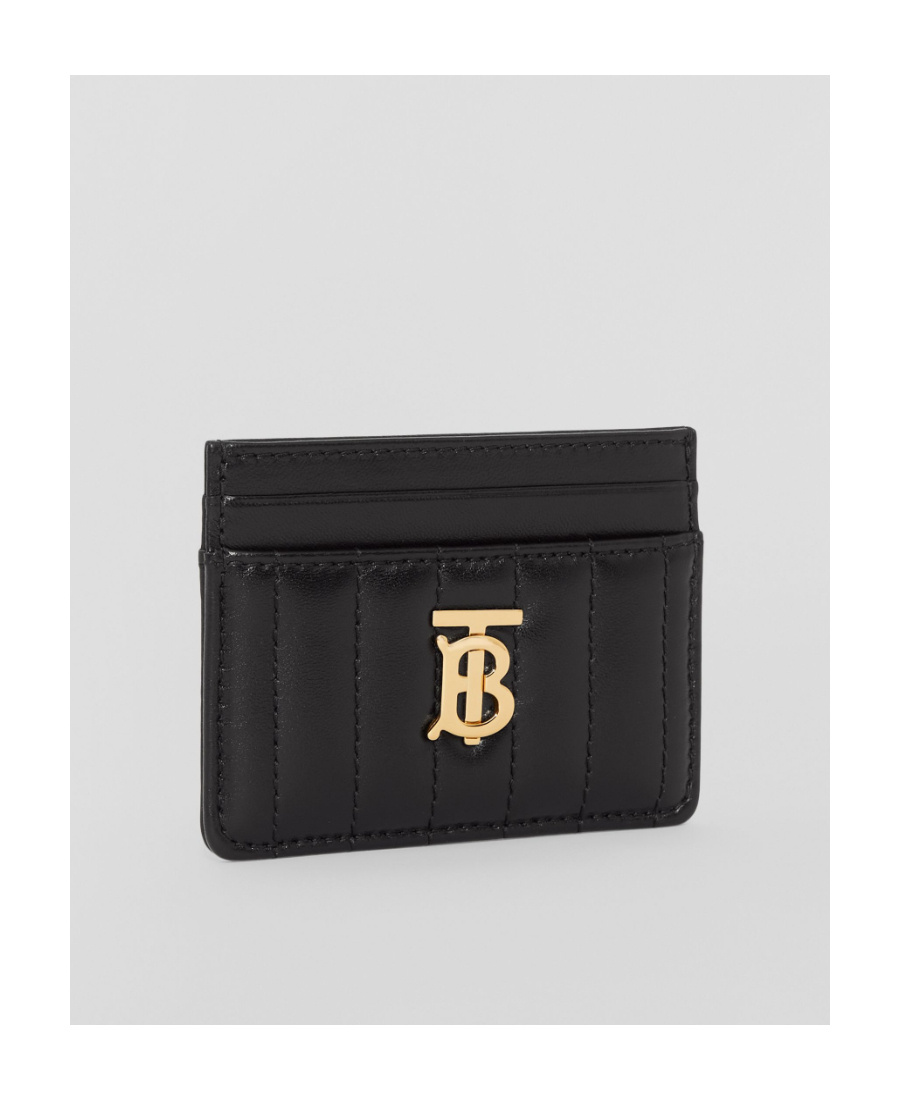 Burberry Tb Monogram-plaque Leather Cardholder In Black