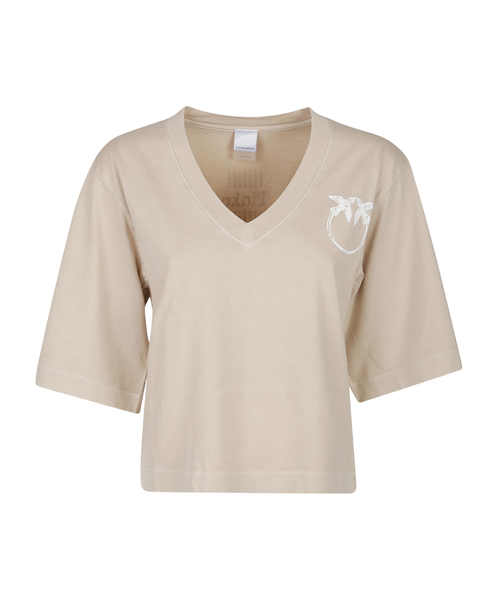Shop Pinko Love-print T-shirt In Nude