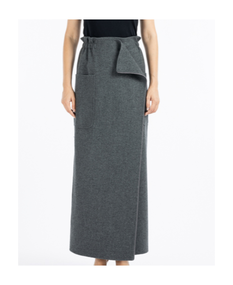 Max Mara Messina Wraparound Skirt In Gray