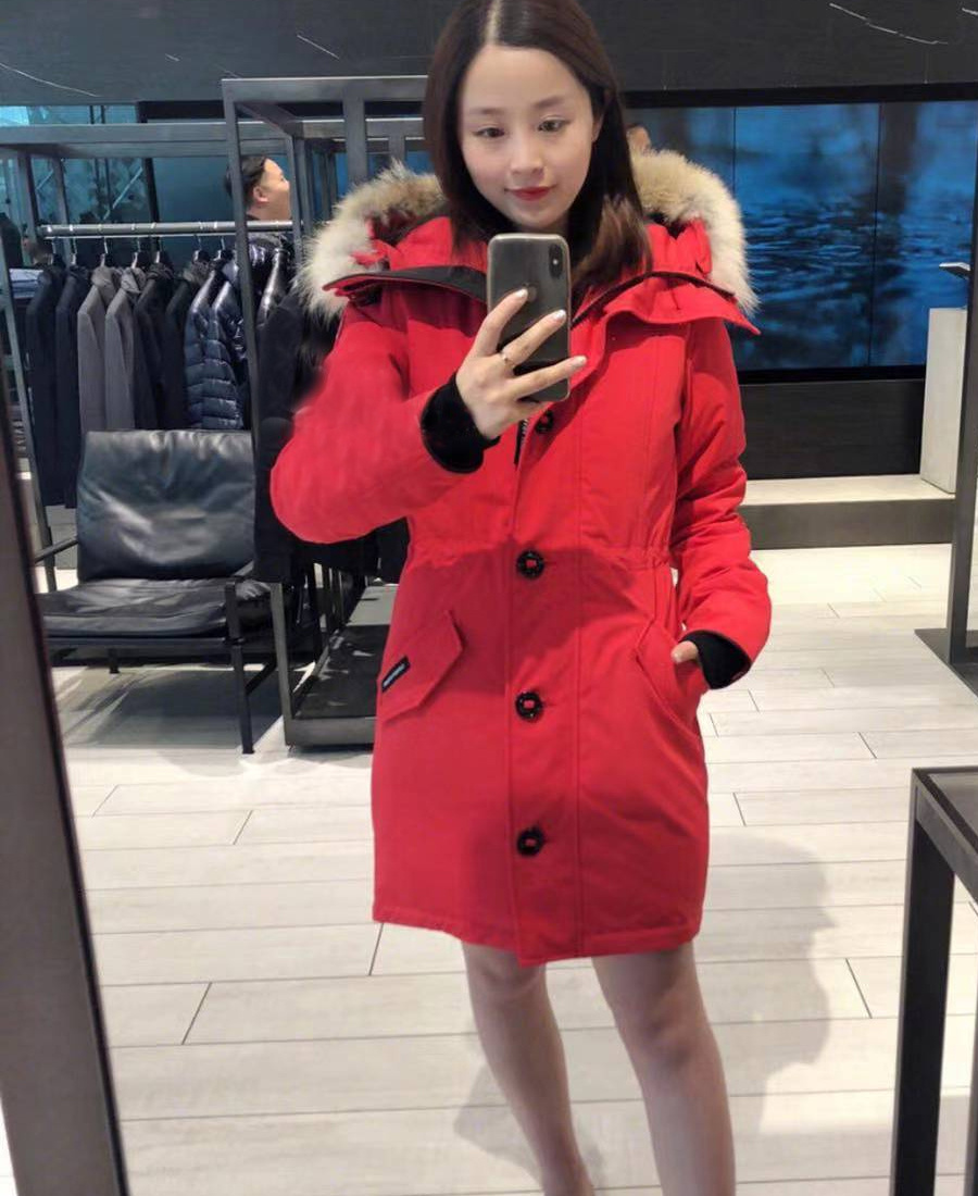 CANADA GOOSE LOGO HOODED DOWN JACKET 