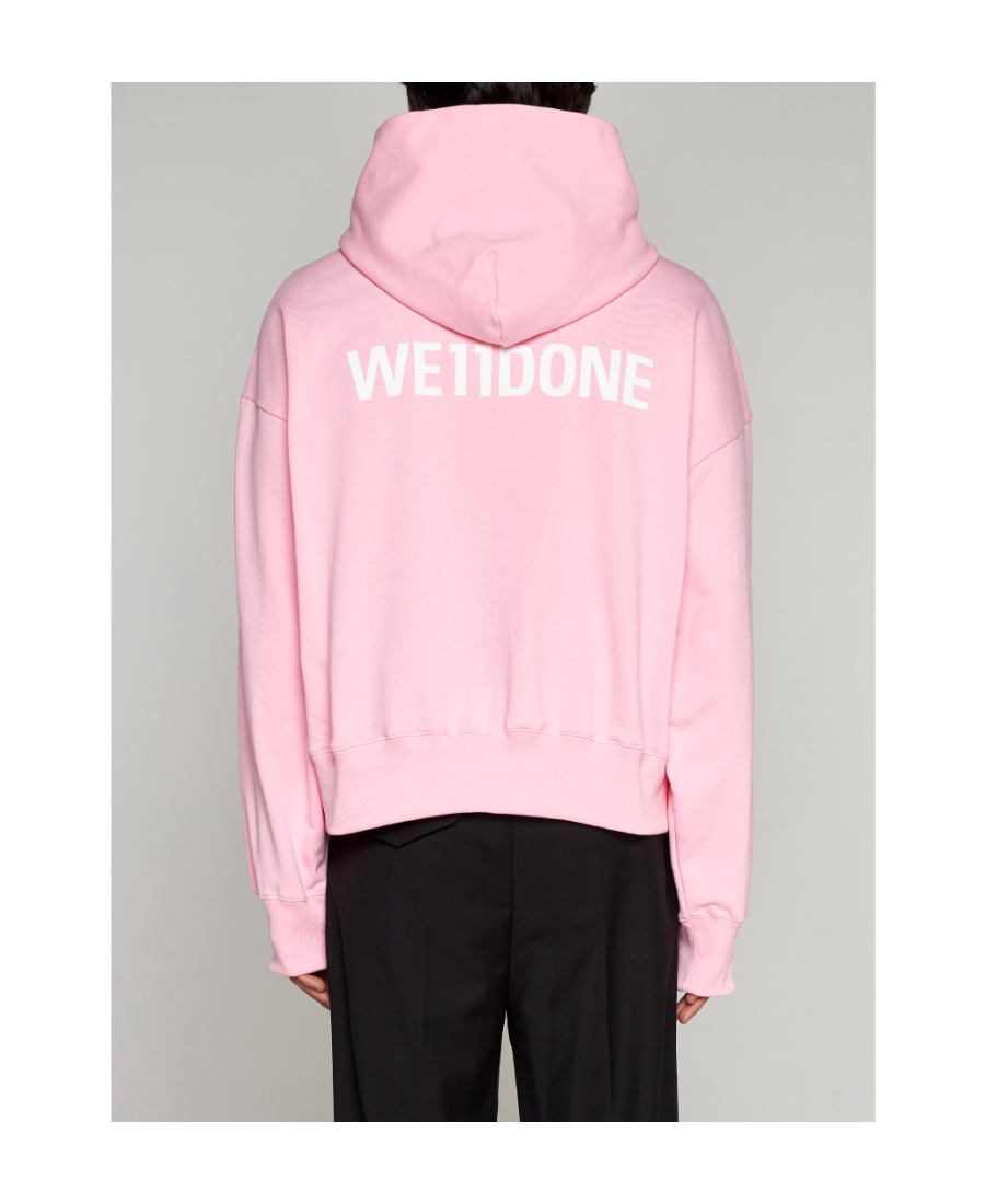 We11 Done Teddy Bear-print Cotton Hoodie In Pink
