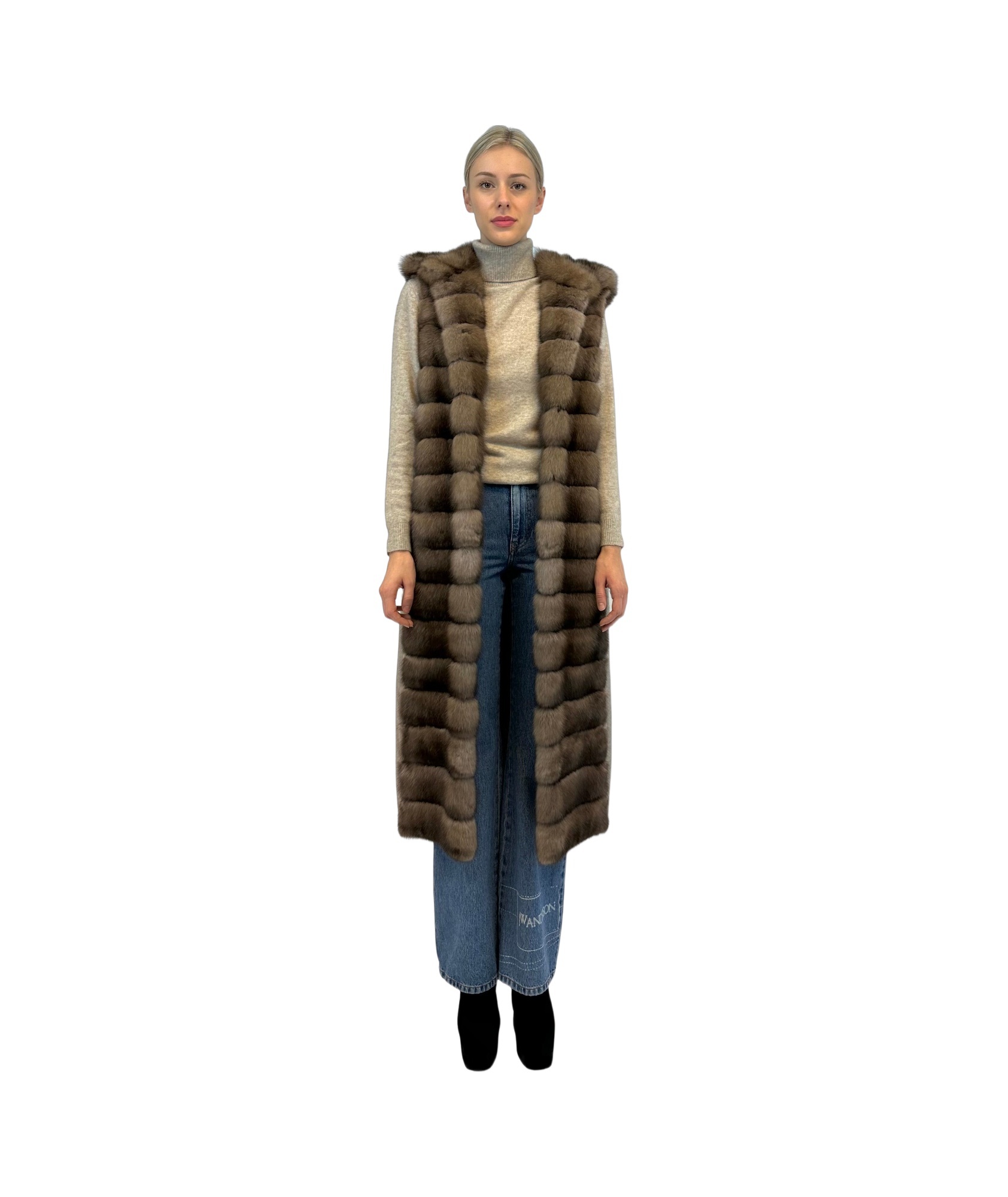 Liska Hooded Fur In Multicolor