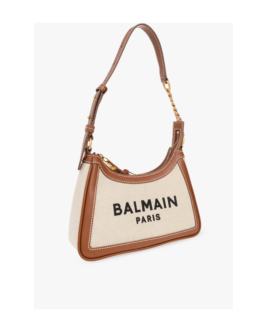 Balmain Logo-print Barmy Shoulder Bag In Nude