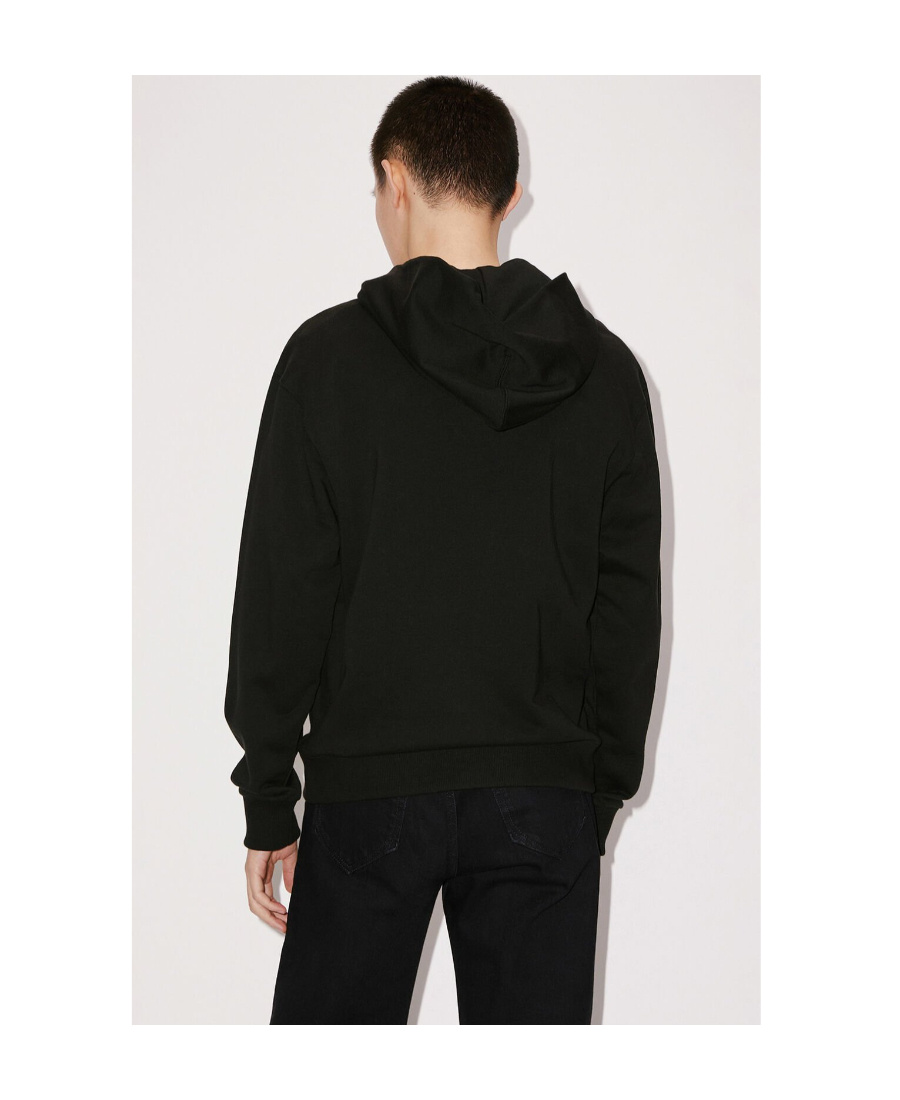 Kenzo Logo-embroidery Zip-up Hoodie In Black