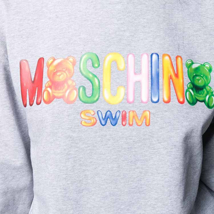 Shop Moschino Logo Printed Sweater In Gray