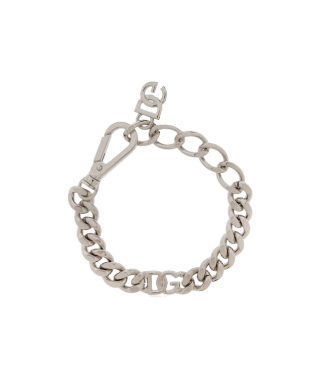 Dolce & Gabbana Logo-plaque Cuban-link Bracelet In Yellow