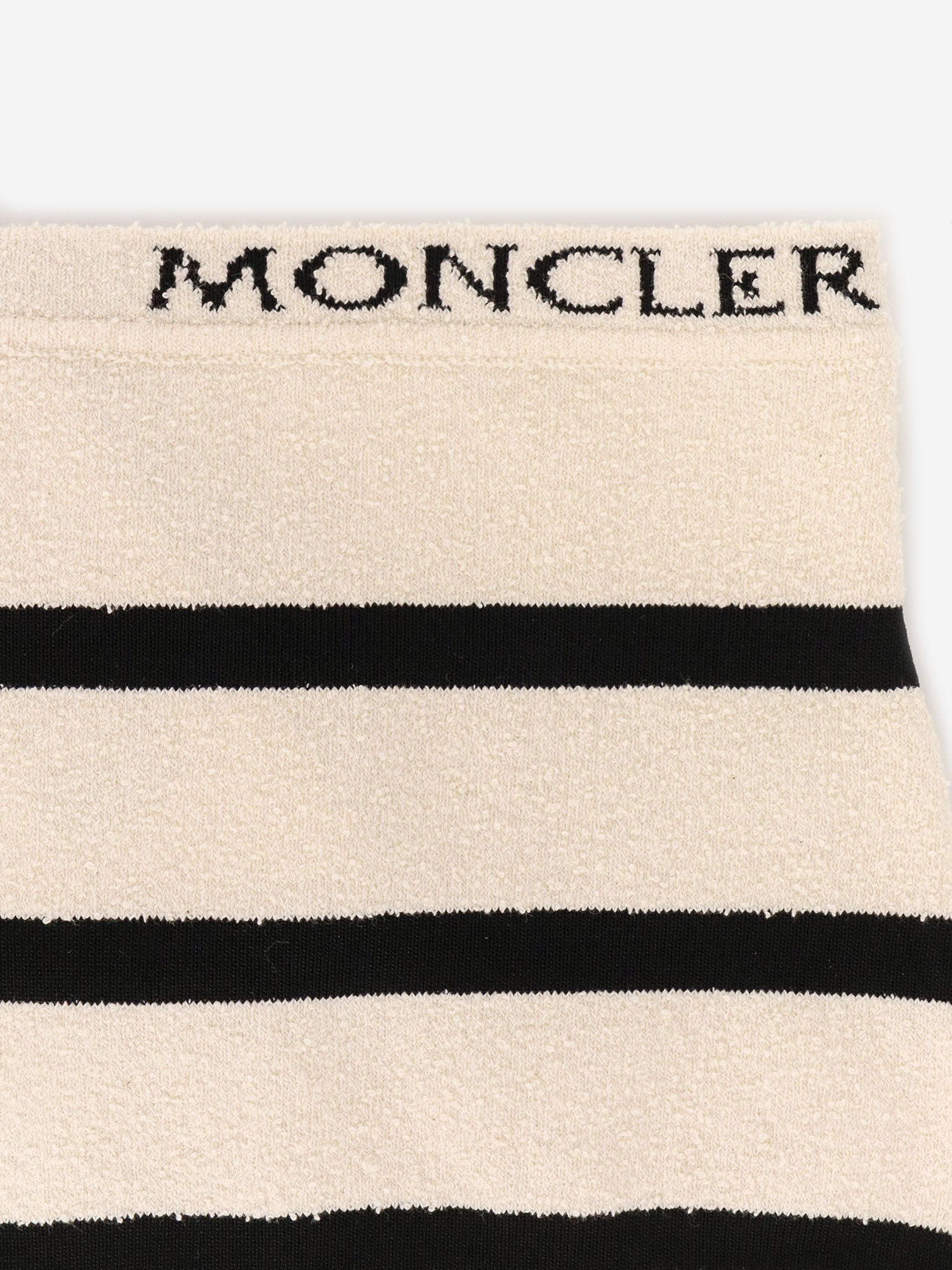 Shop Moncler Striped Bouclé Bikini In Nude