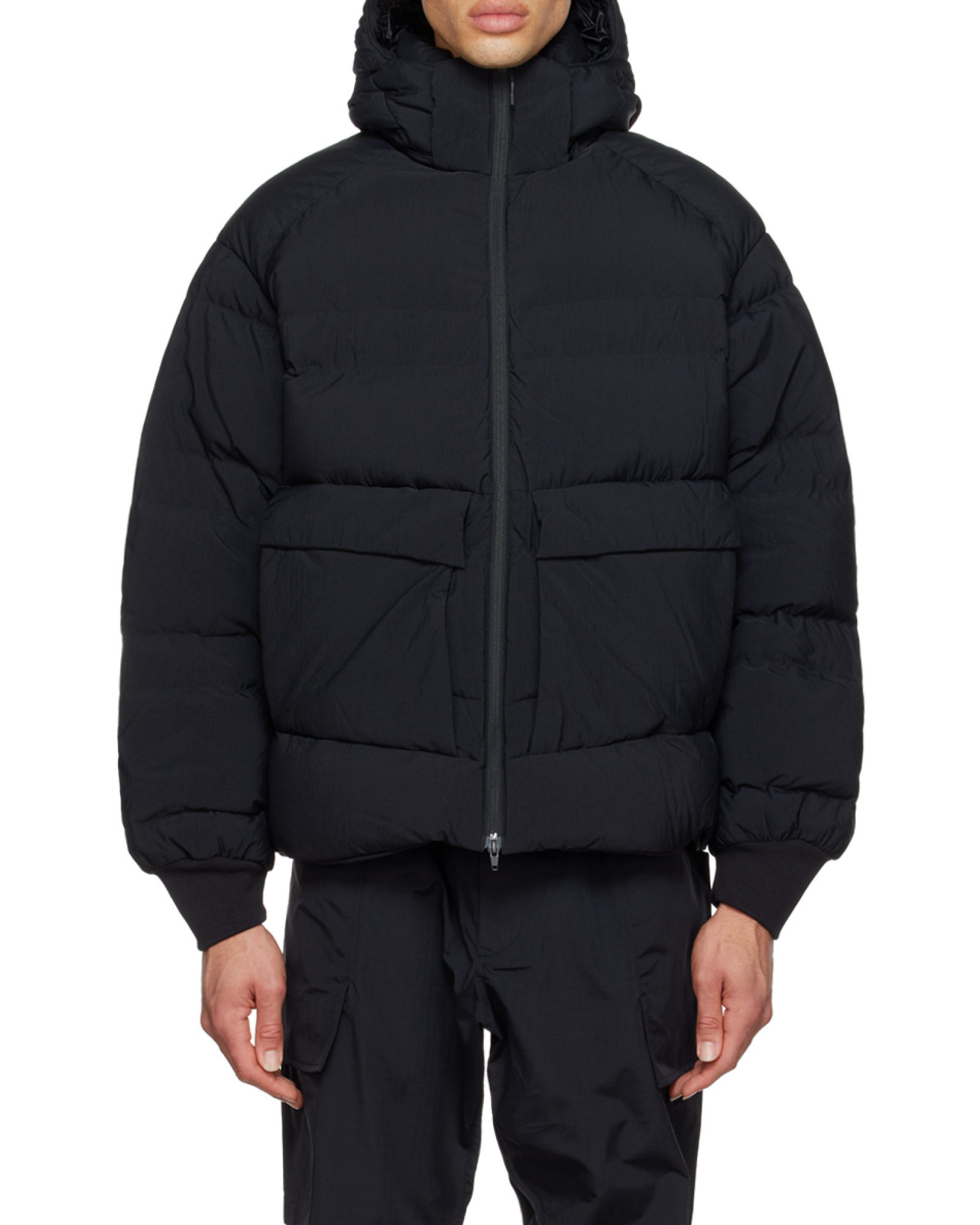Y-3 Logo-print Puffer Jacket In Black