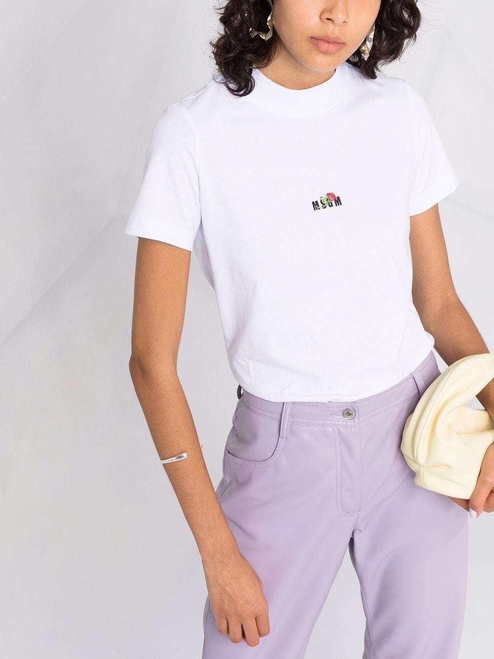 Msgm Embroidered-logo T-shirt In White