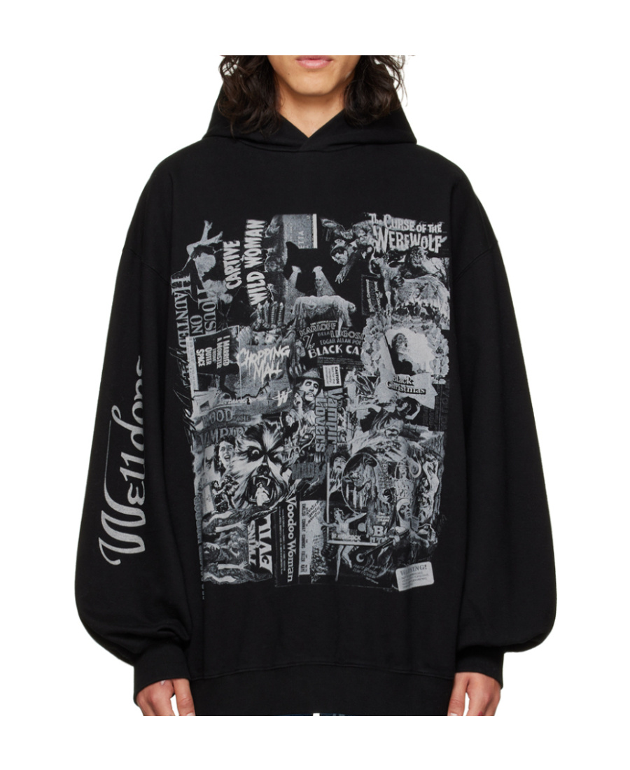 We11 Done Hooded Sweater In Black
