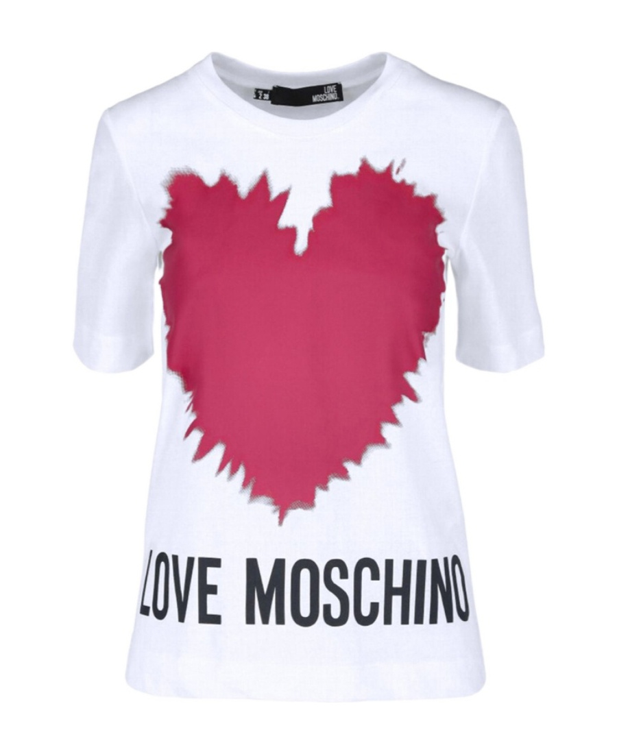 Moschino T-shirt With Round Neck And Short Sleeves In White