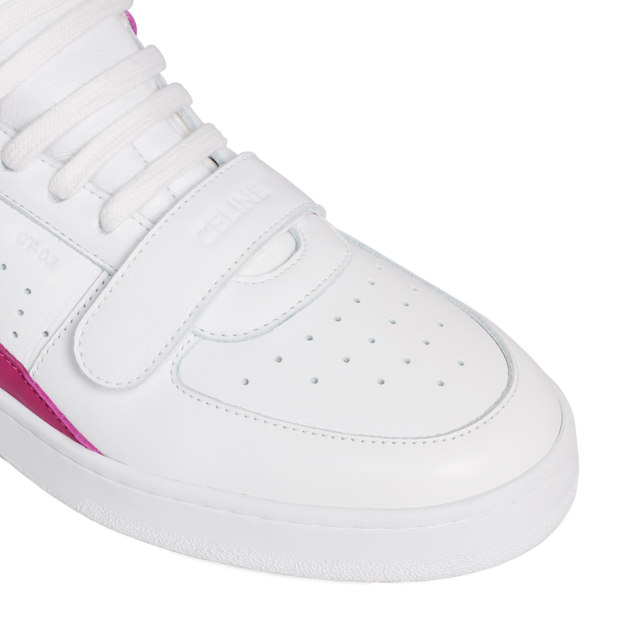 Celine Ct-02 Leather Mid-top Sneakers In White
