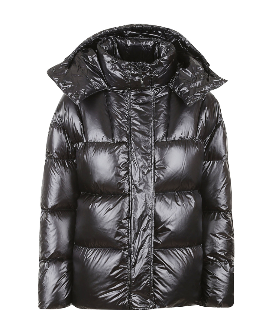 Aspesi Funnel-neck Padded Jacket In Black