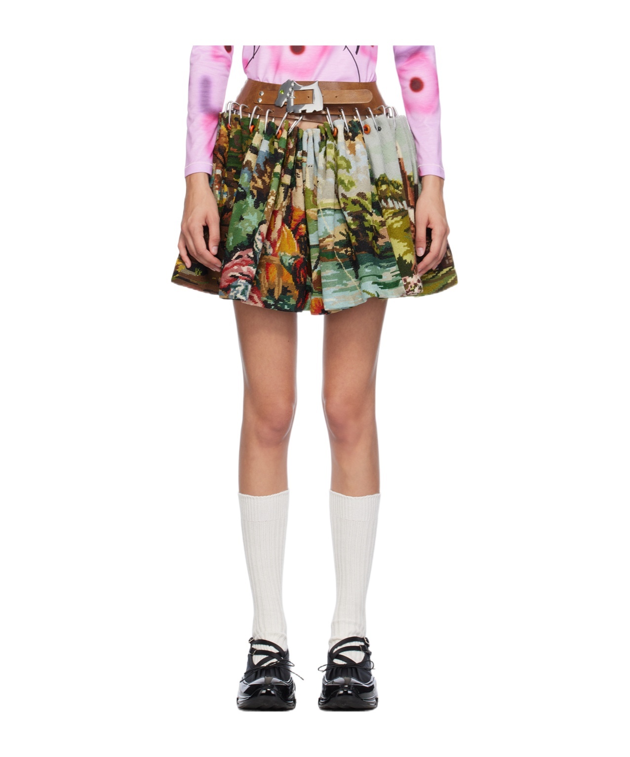 Chopova Lowena Multicolor Valerie Carabiner Miniskirt In Pink