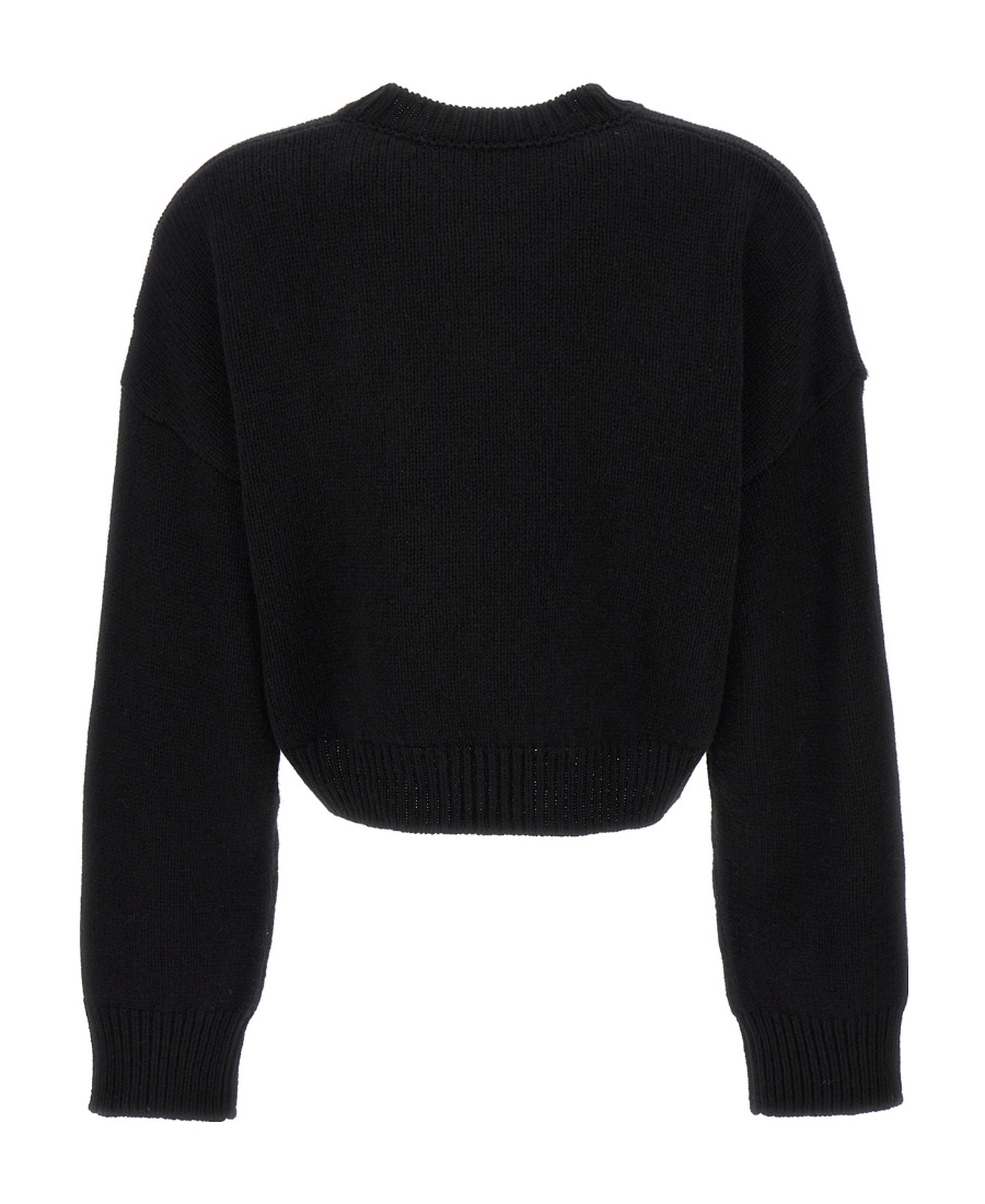 DOLCE & GABBANA LOGO-PLAQUE CROPPED JUMPER