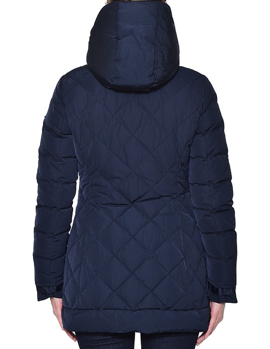 Armani Jeans Short Style Down Jacket With Ribbon In Blue