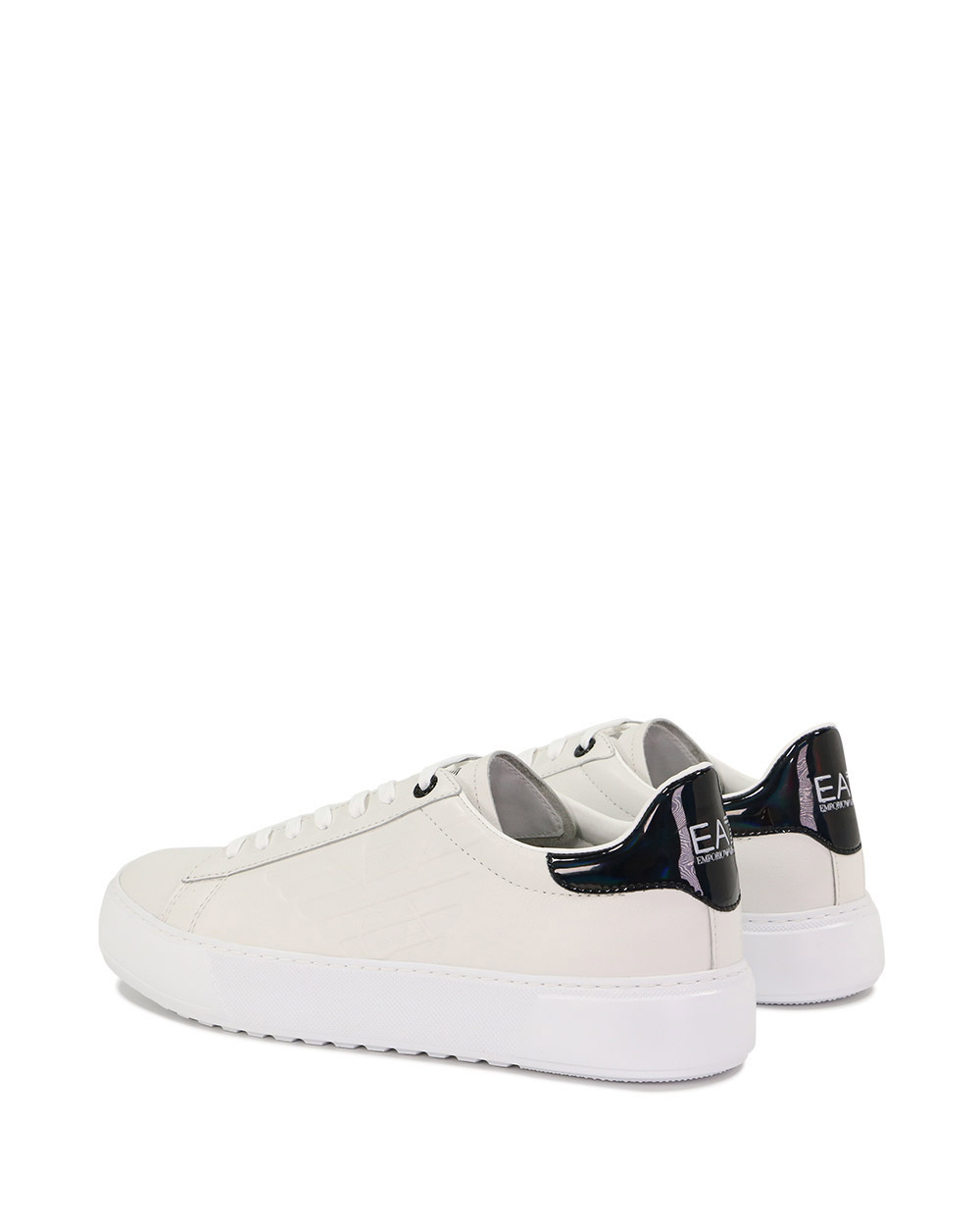 Ea7 Logo Strapped Casual Sneakers In White