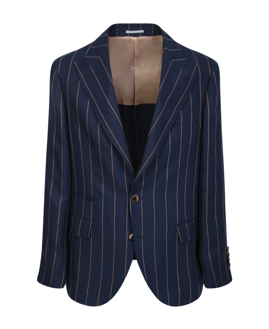 Brunello Cucinelli Pinstriped Single-breasted Blazer In Black
