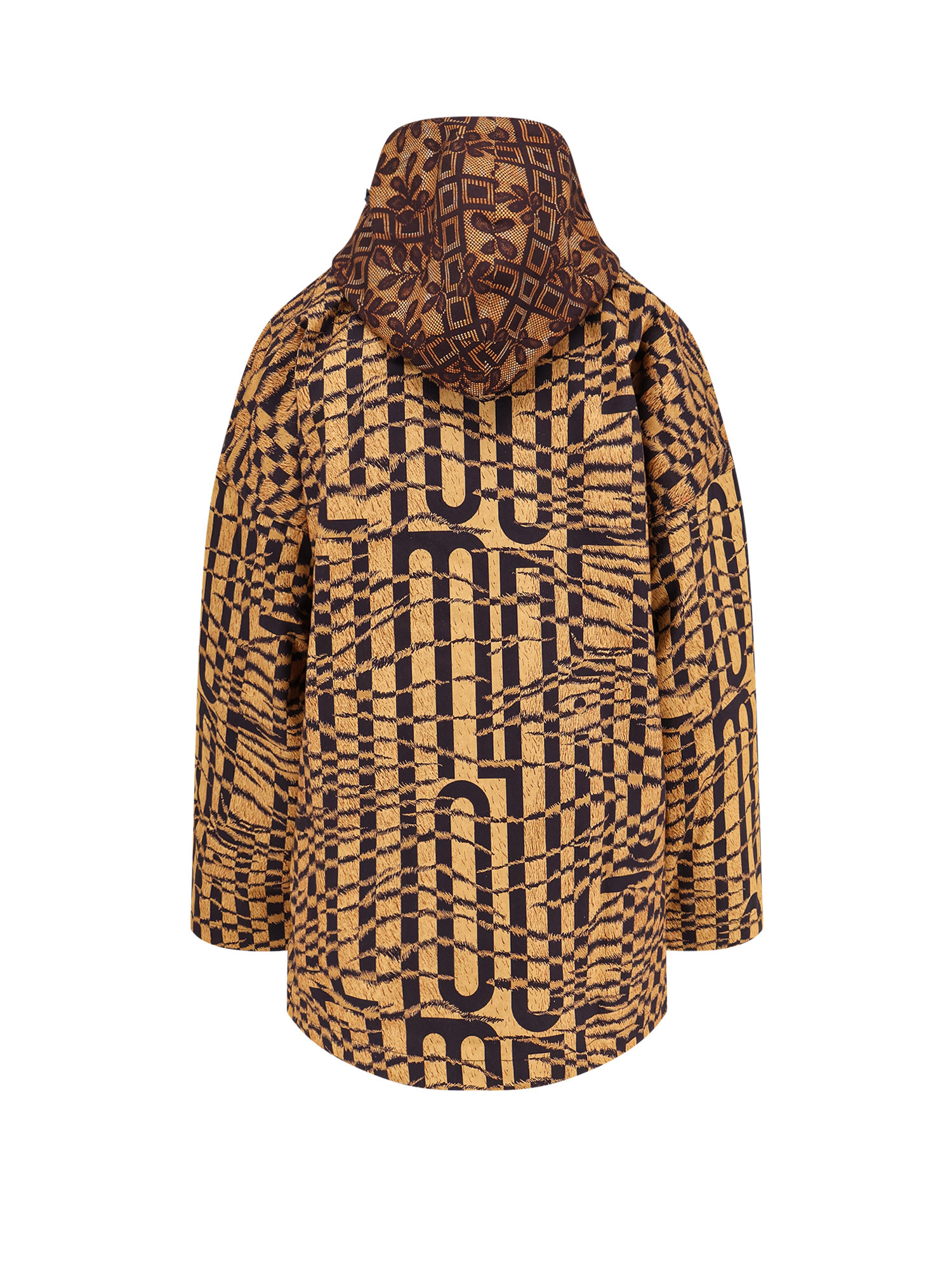 Pierre-louis Mascia Tweed-lined Patterned Jacket In Brown