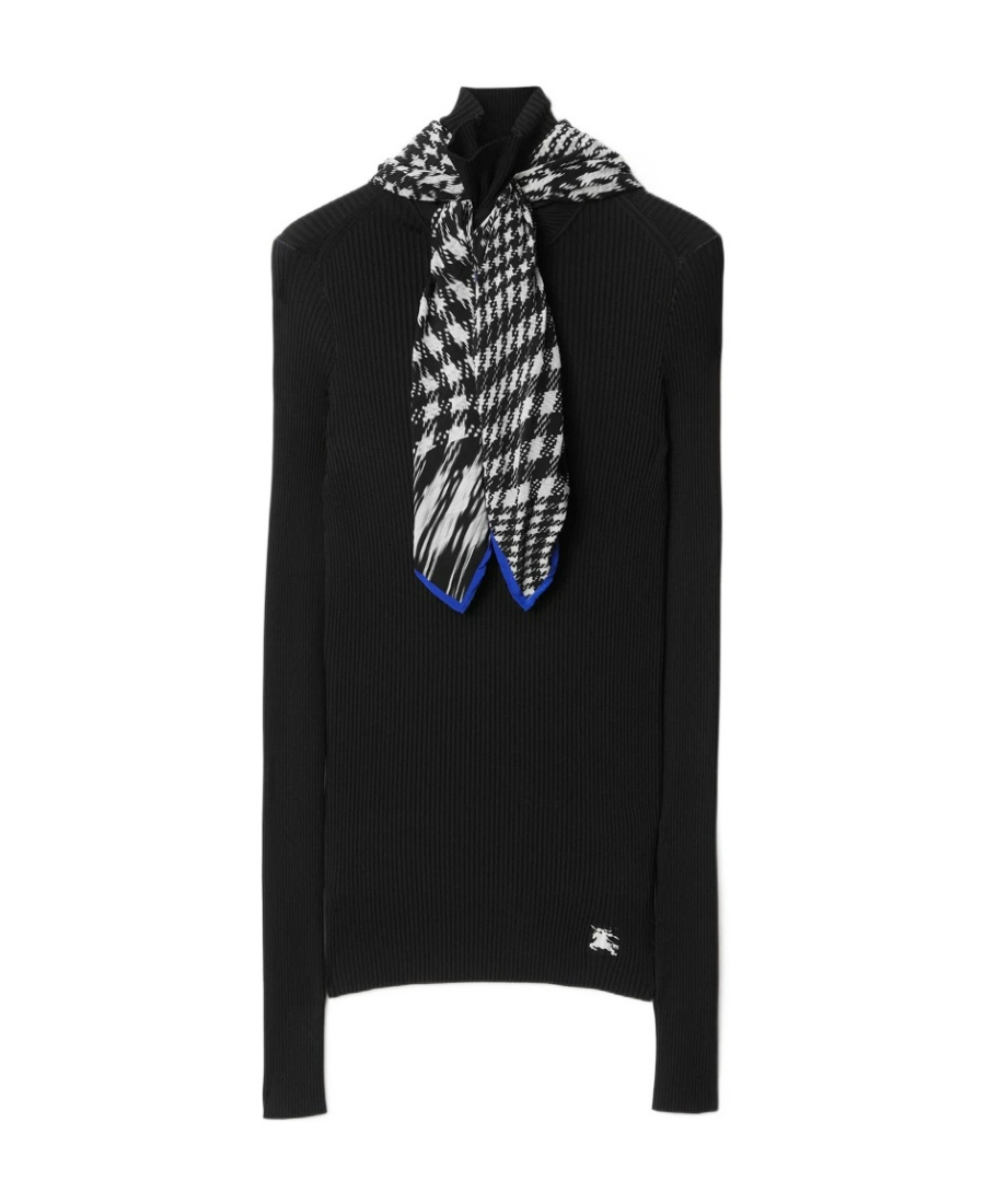 Burberry Black Viscose Blend Sweater In Black