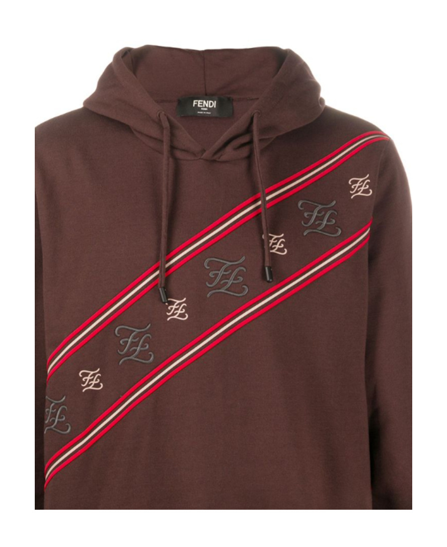 Fendi Ff Pattern Embroidered Sweater In Red