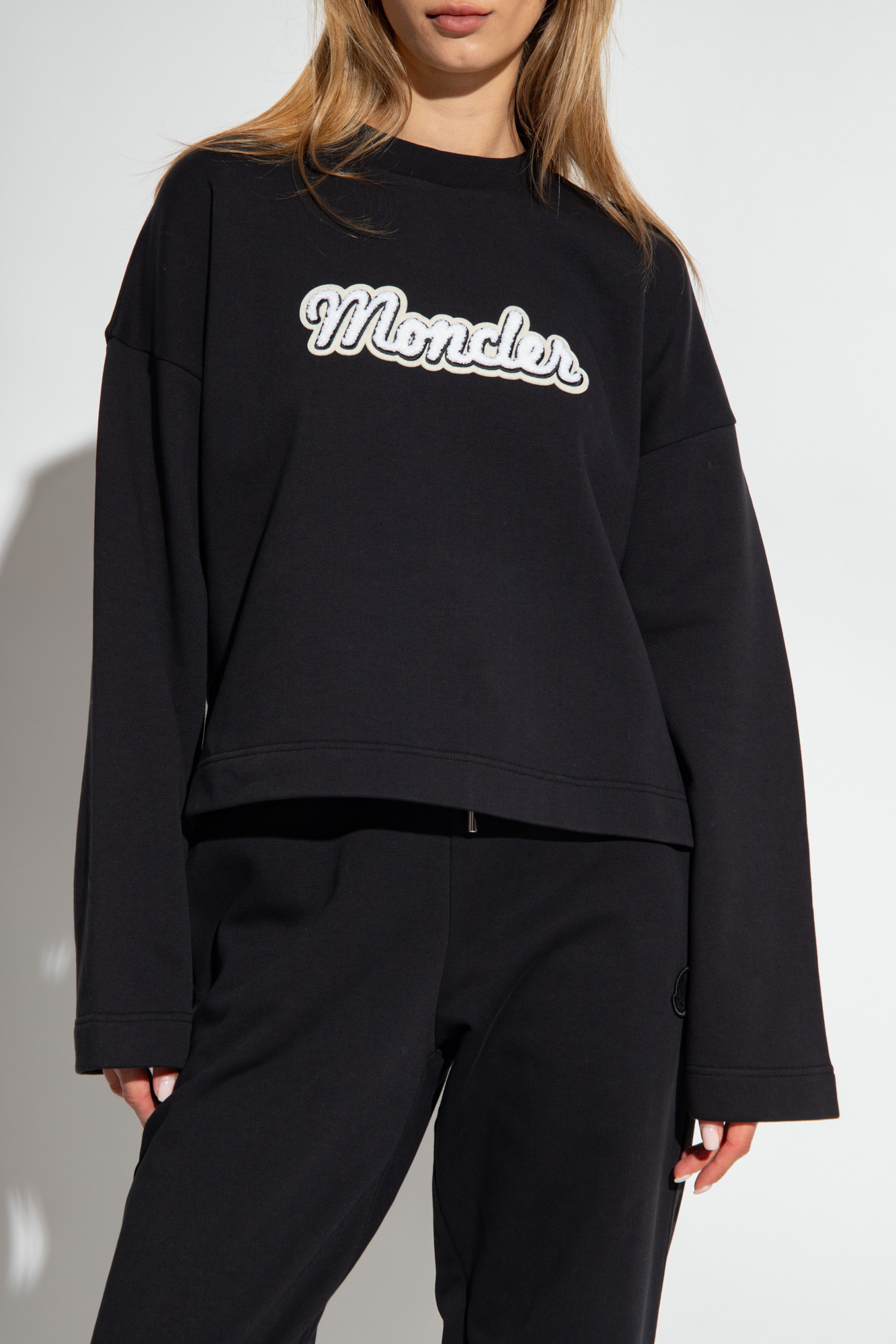 Moncler Cotton Crew-neck Sweatshirt In Black