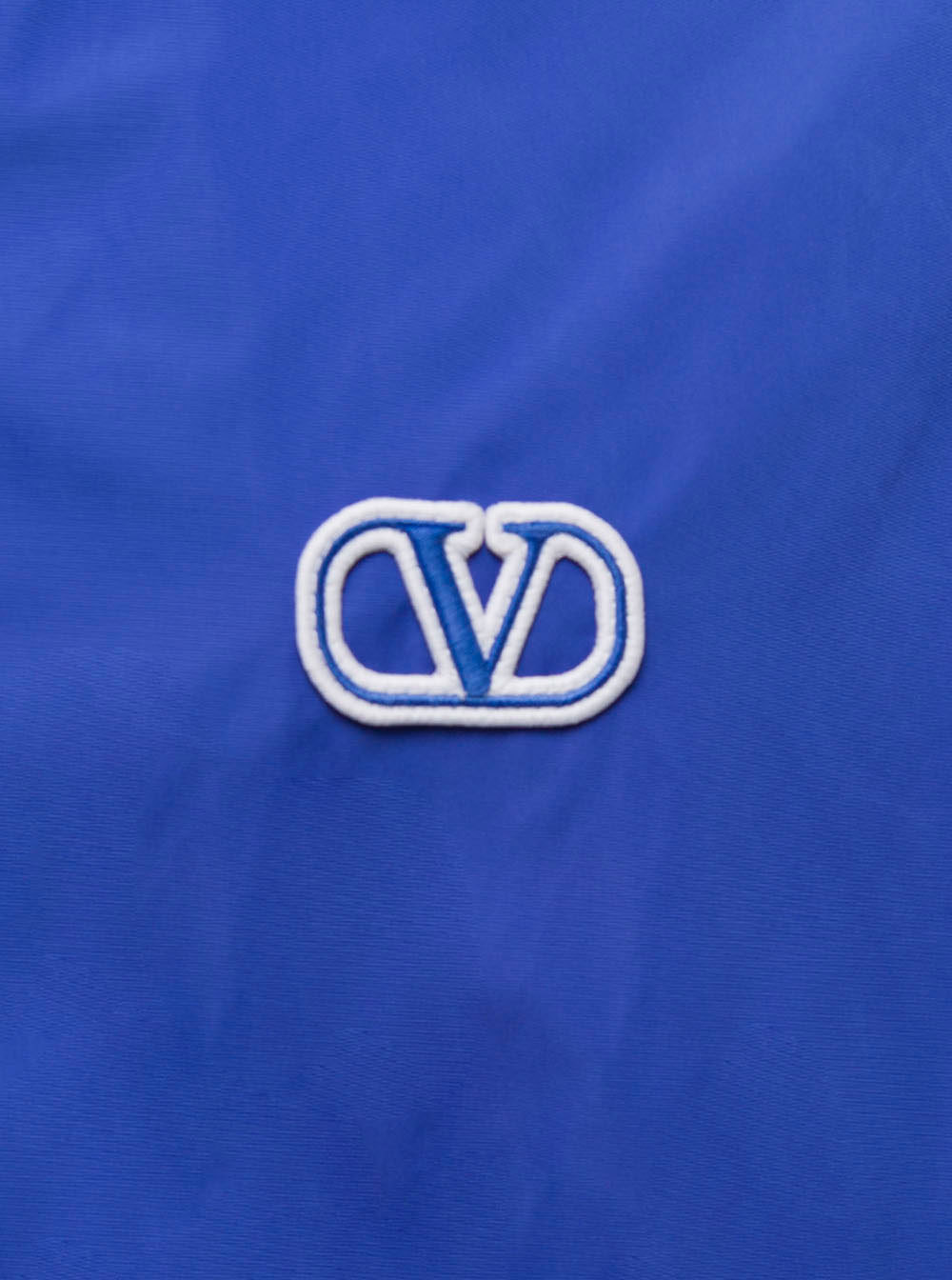 Valentino Blue Nylon Sweatshirt With Signature Vlogo In Blue
