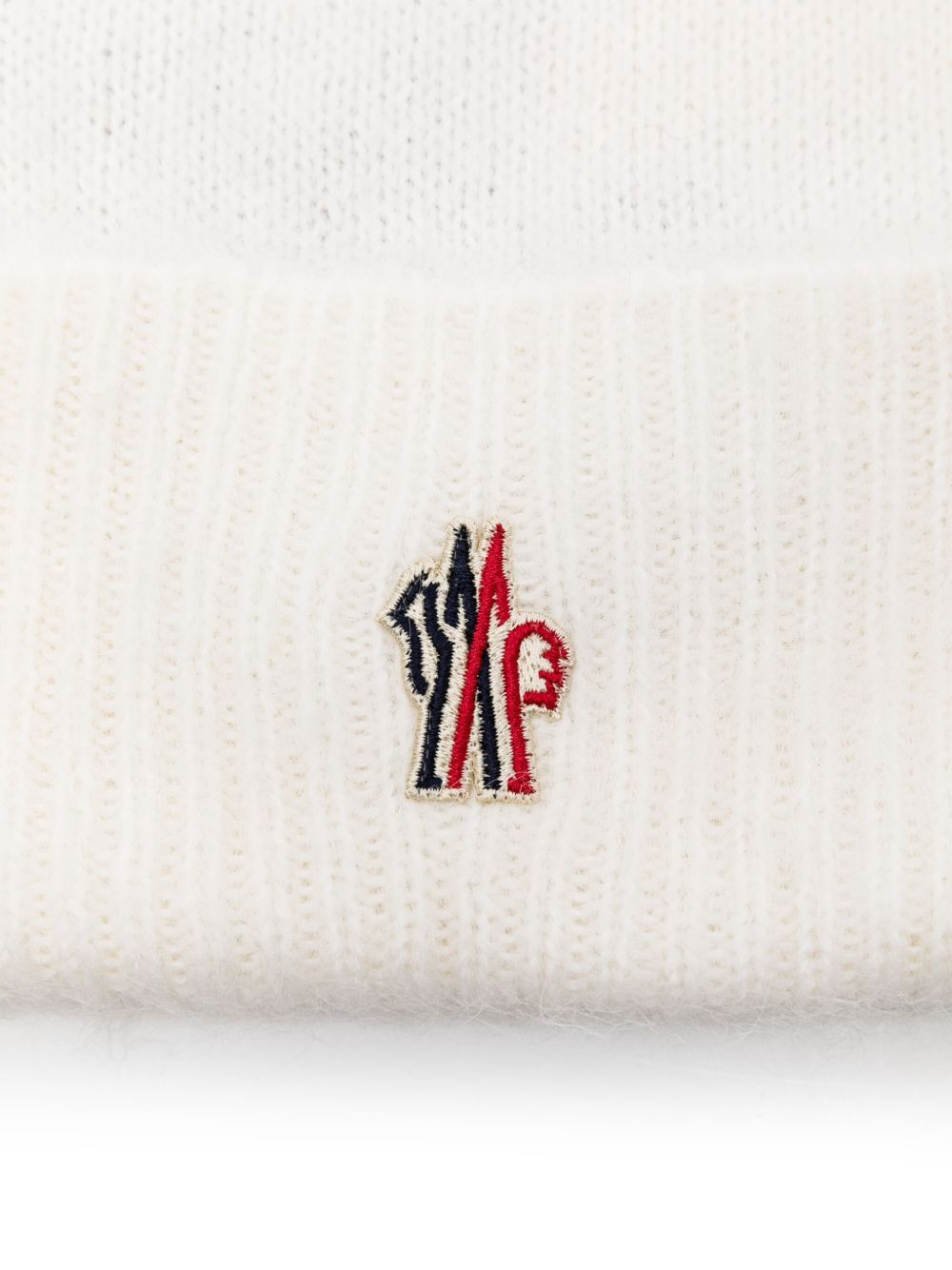 Moncler Grenoble Logo-patch Knitted Beanie In White