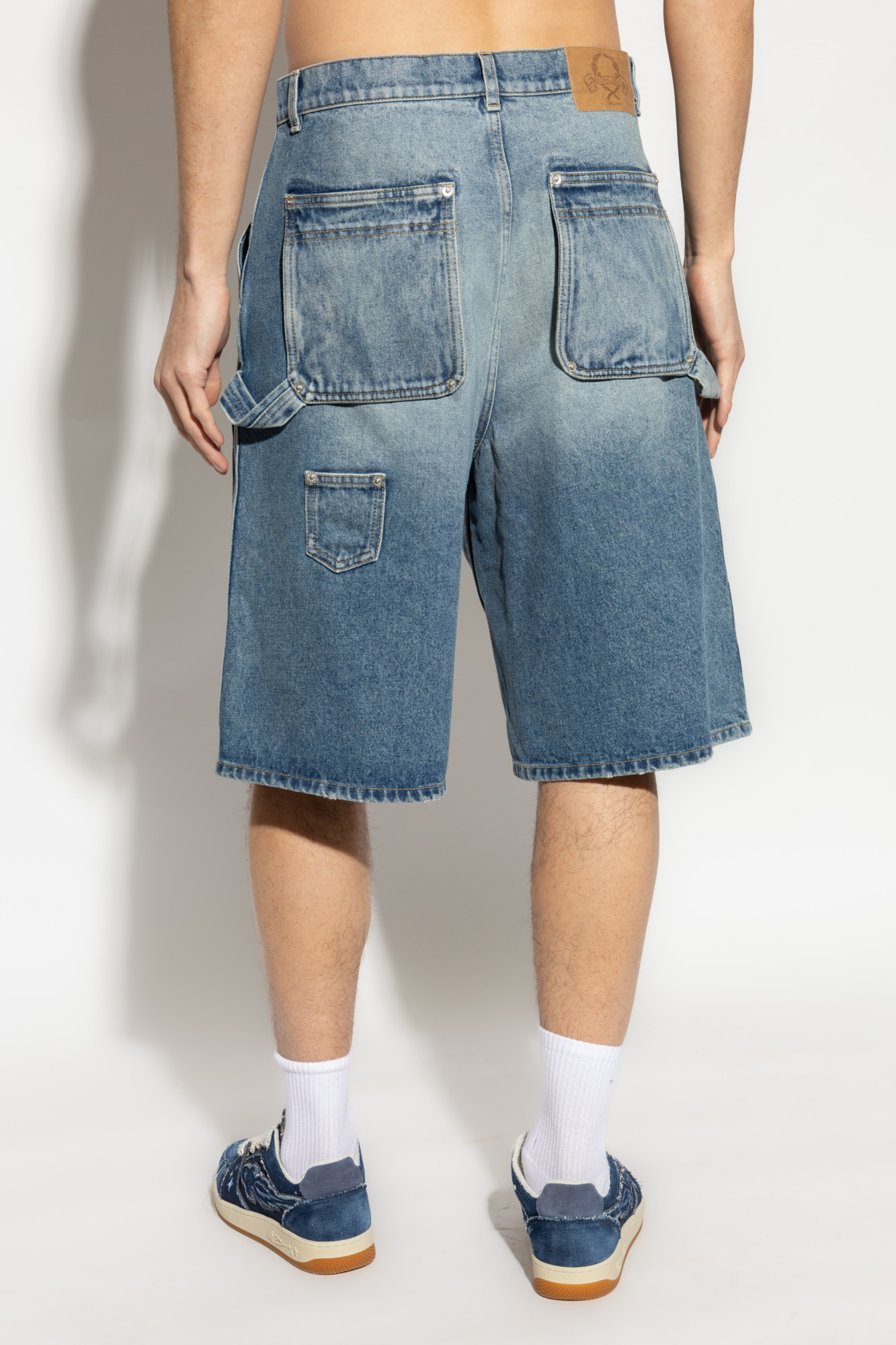 Moschino Belt-loop Shorts In Gray