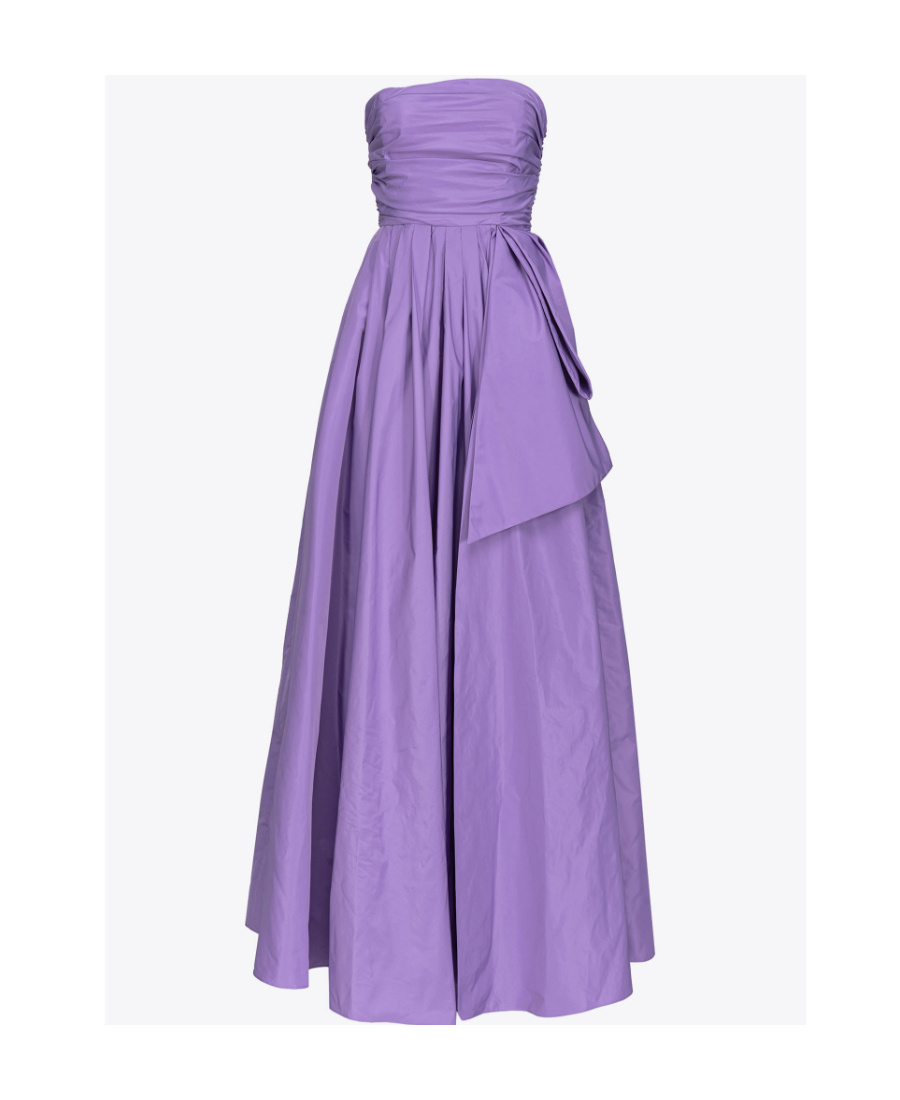 Pinko Flutter-sleeves Taffeta Maxi Dress In Purple