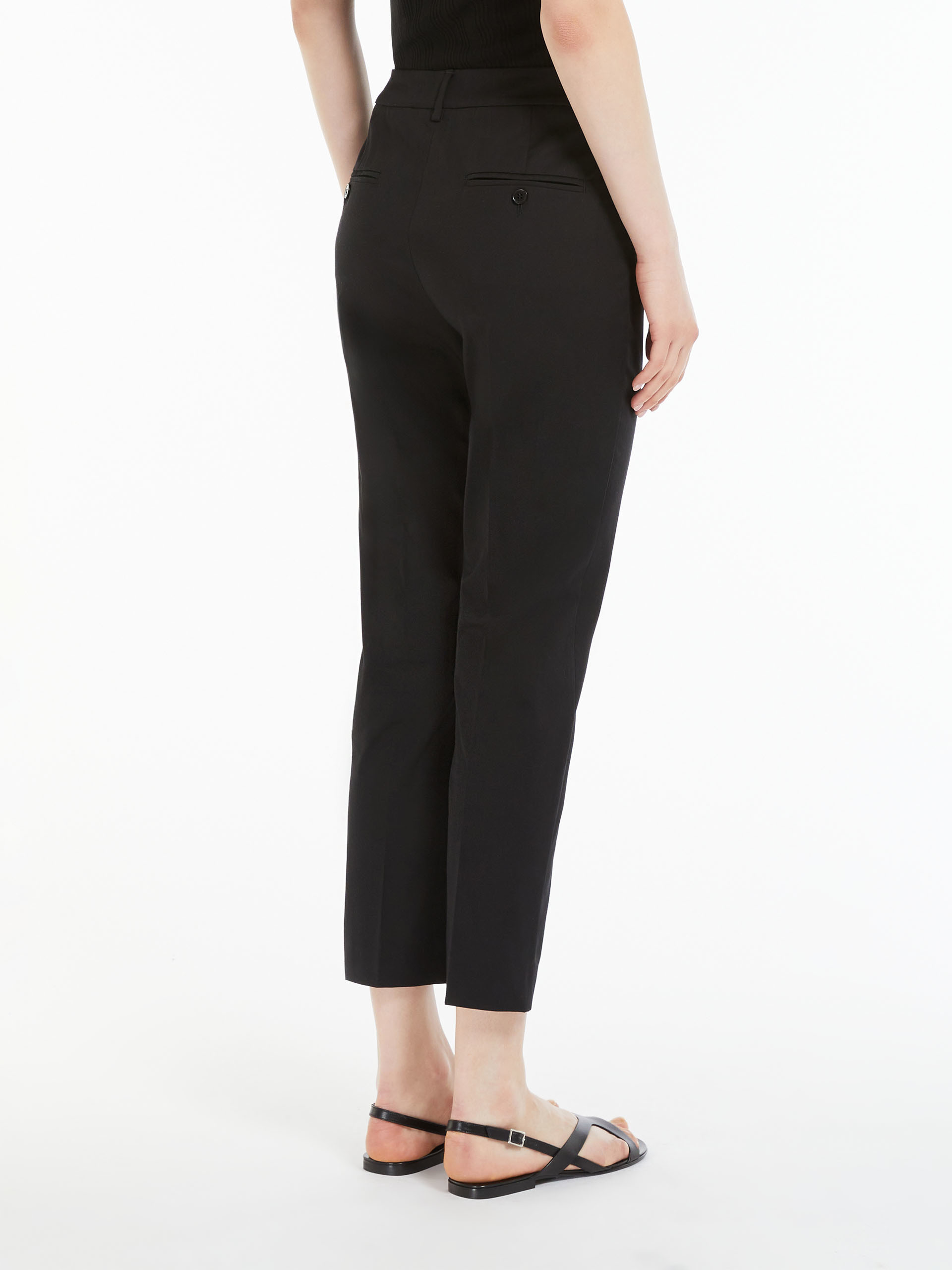 Weekend Max Mara Slim-fit Stretch Cotton Pants In Black