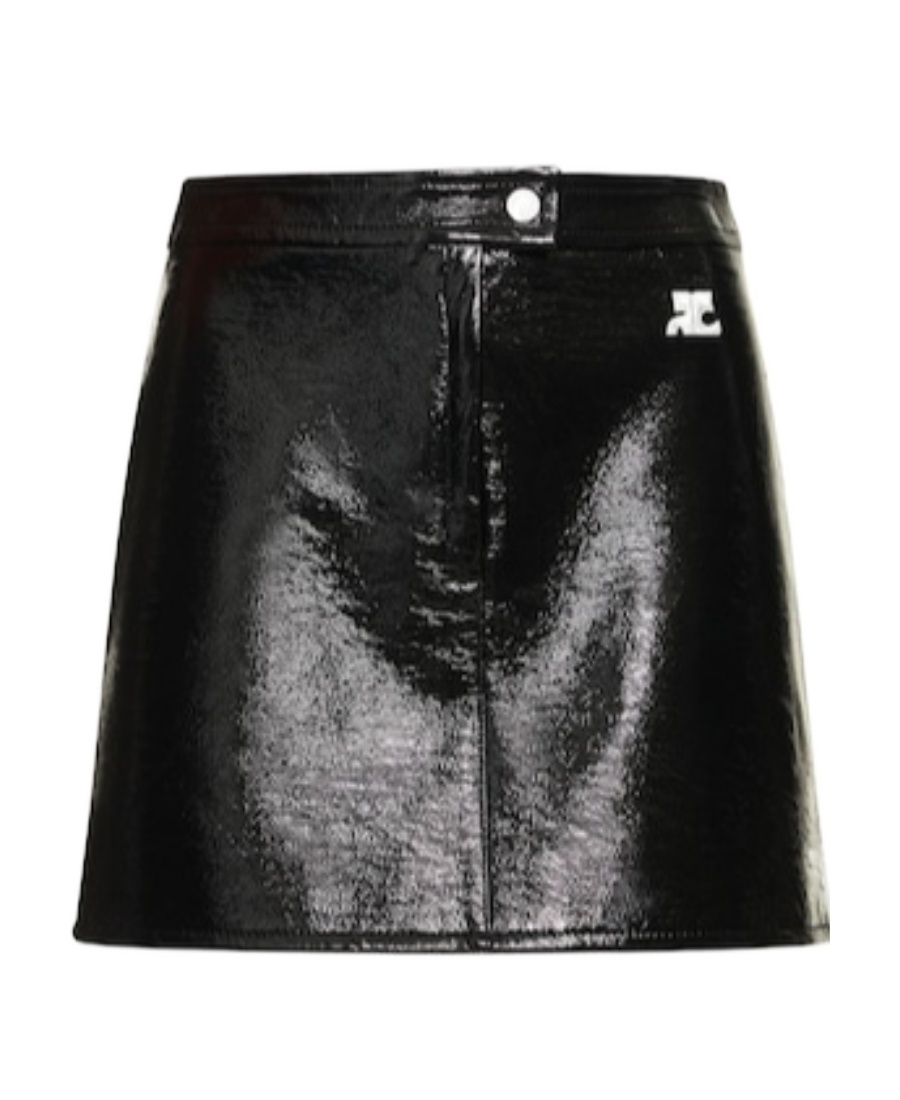 Courrèges Courreges Re-edition Vinyl Effect Mini Skirt Women In Black
