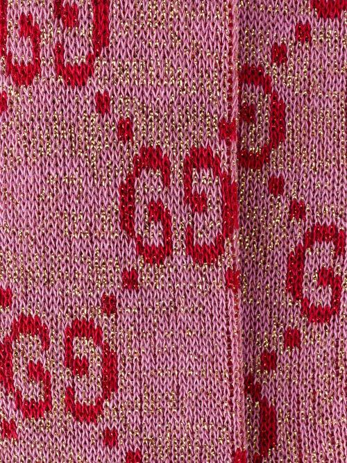 Gucci Lurex Interlocking G Socks In Pink
