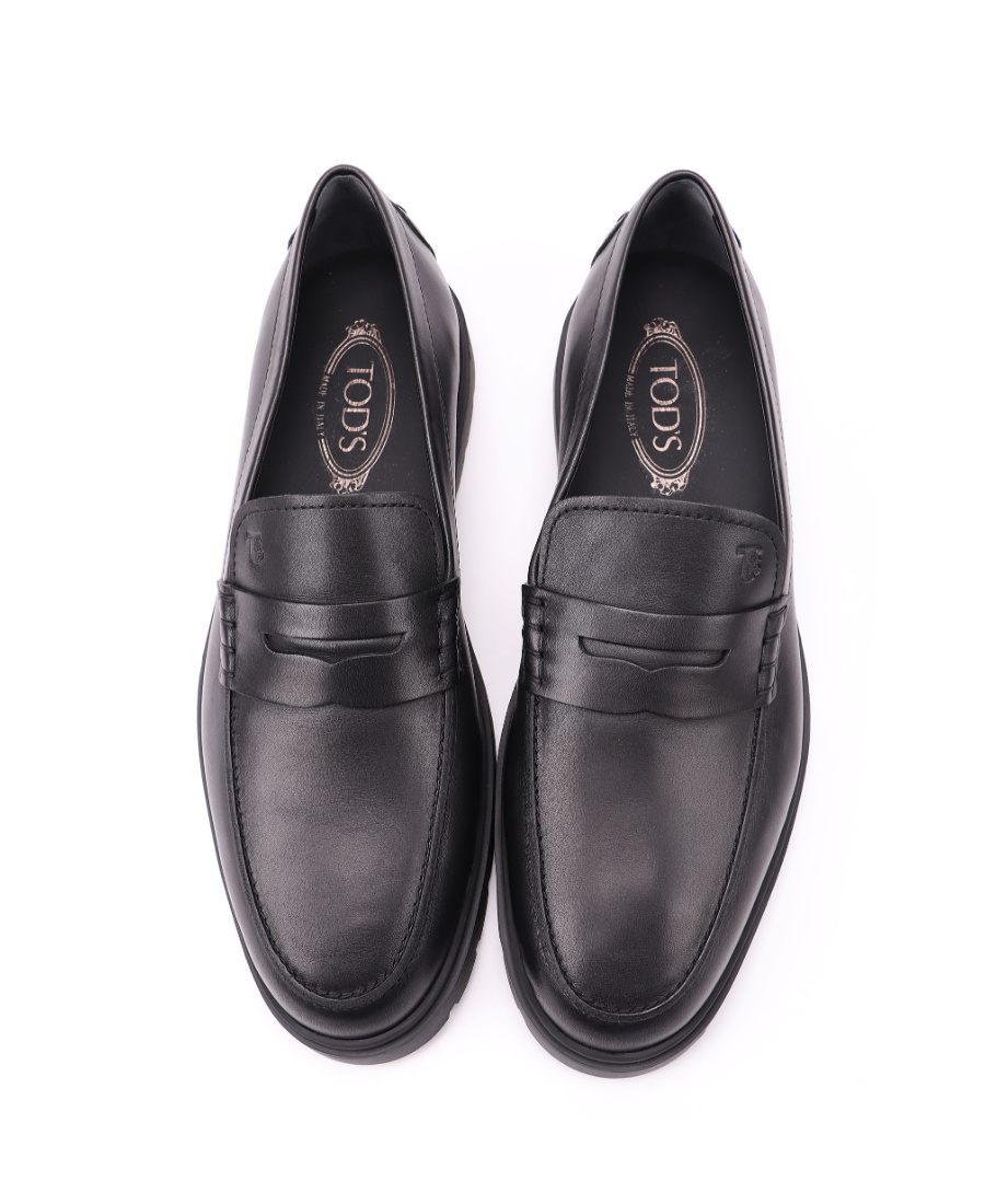 Tod's Leather Moccasin With Mask In Black