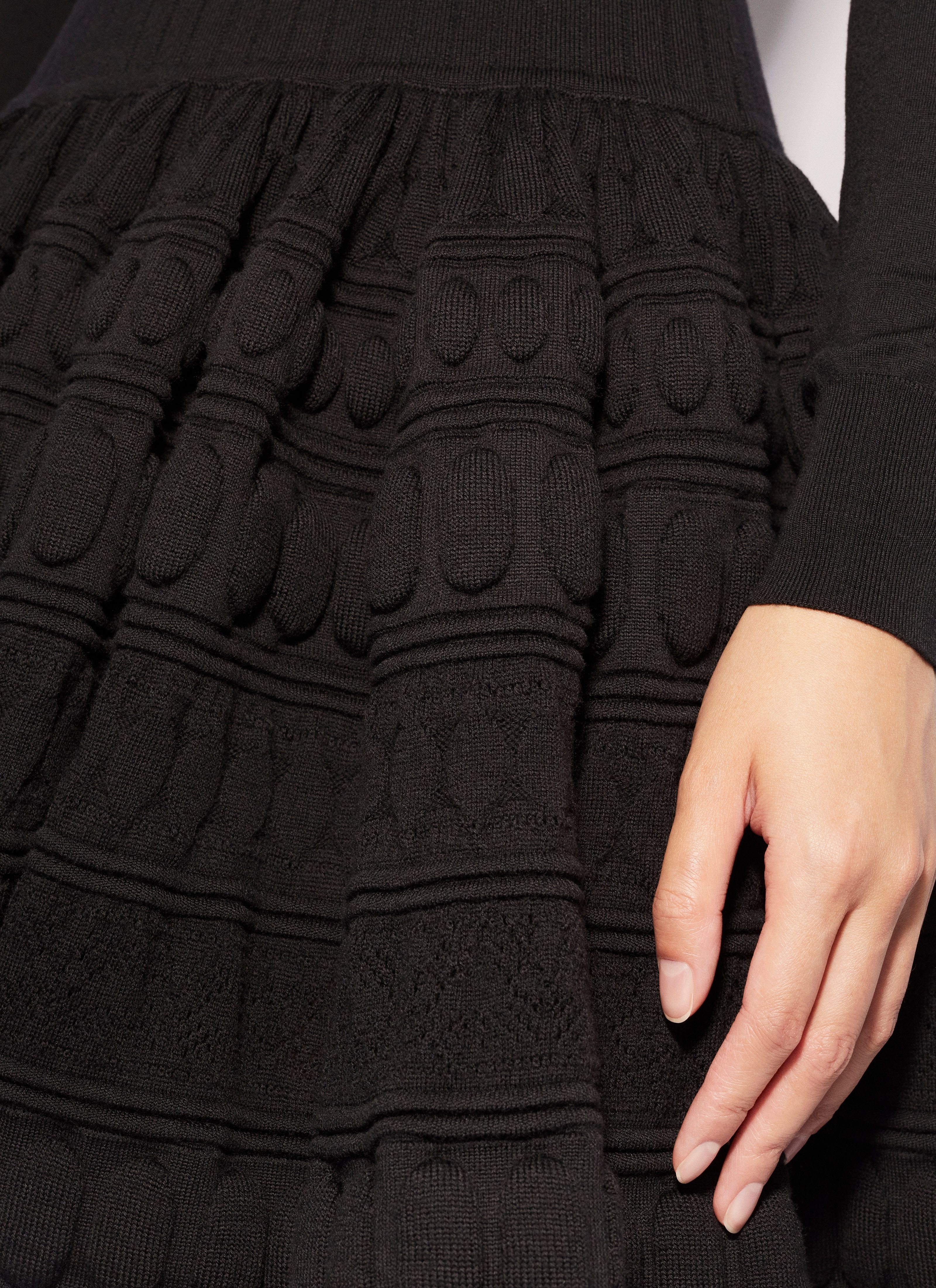 ALAÏA LONG-SLEEVED WOOL DRESS