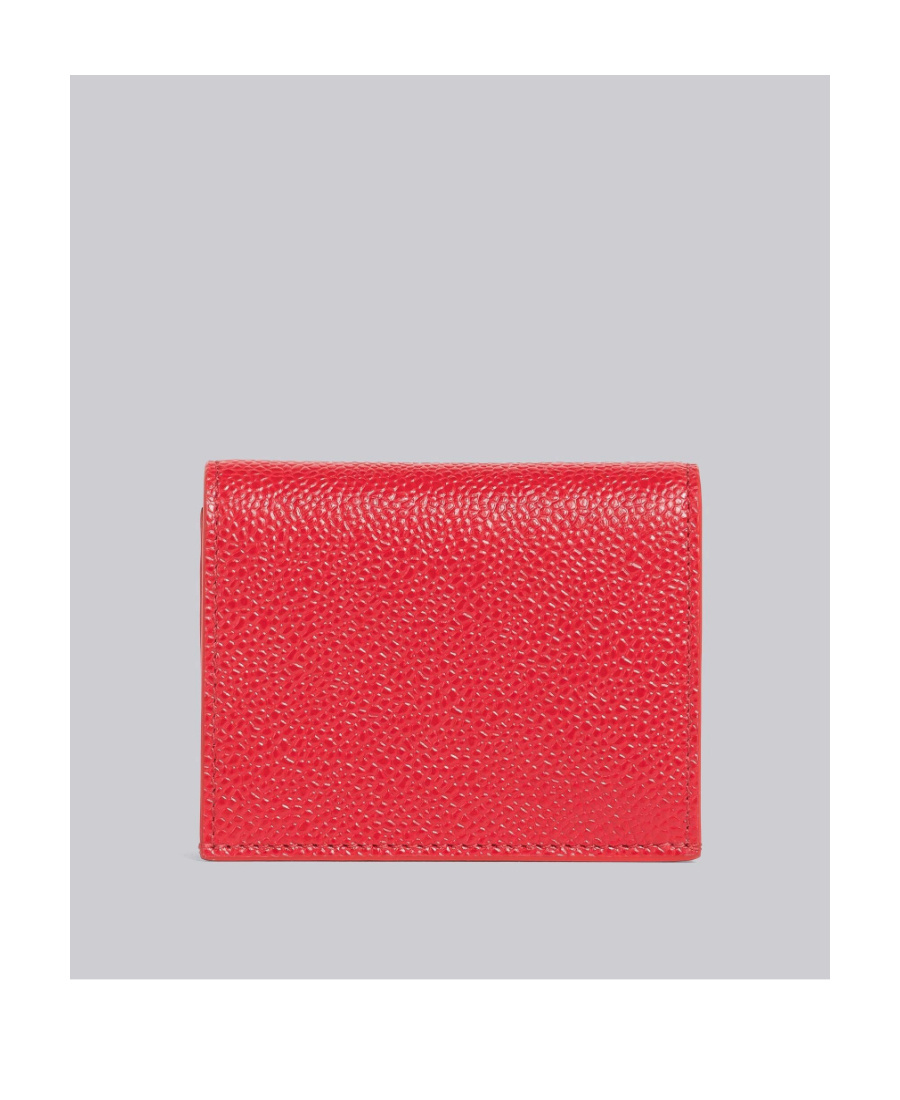Thom Browne Anchor-embroidered Leather Cardholder In Red
