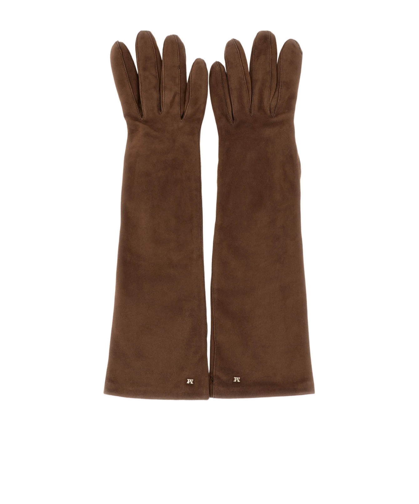 Max Mara Afidee Suede Gloves In Brown