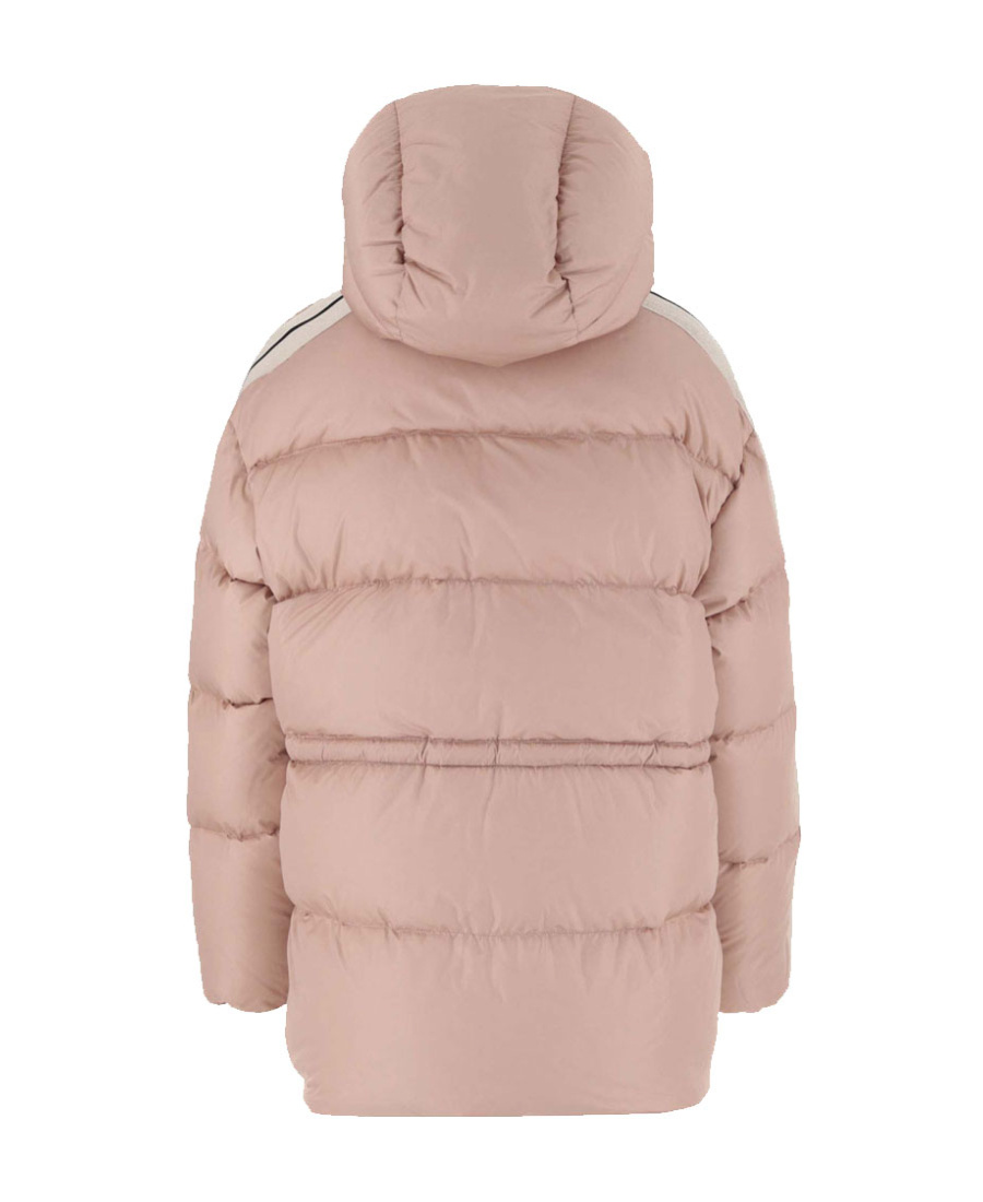Palm Angels Logo Embroidered Down Jacket In Nude