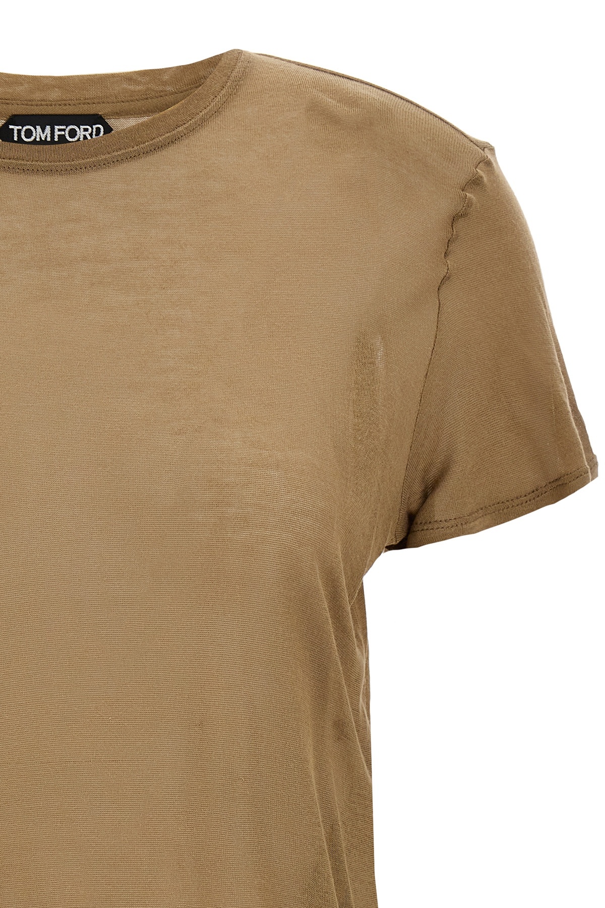 Tom Ford Semi-sheer T-shirt In Brown