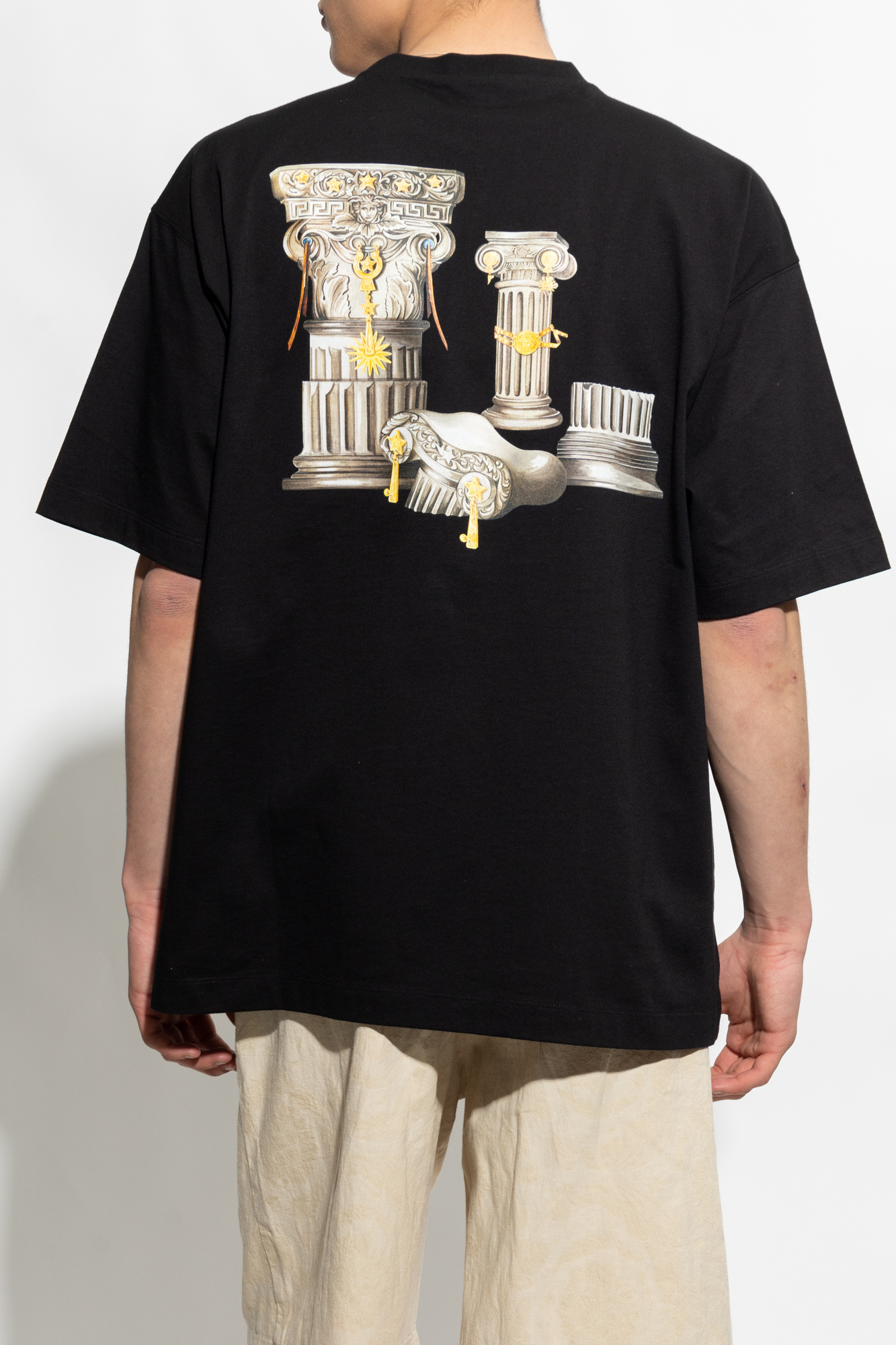 Versace Graphic-print T-shirt In Black