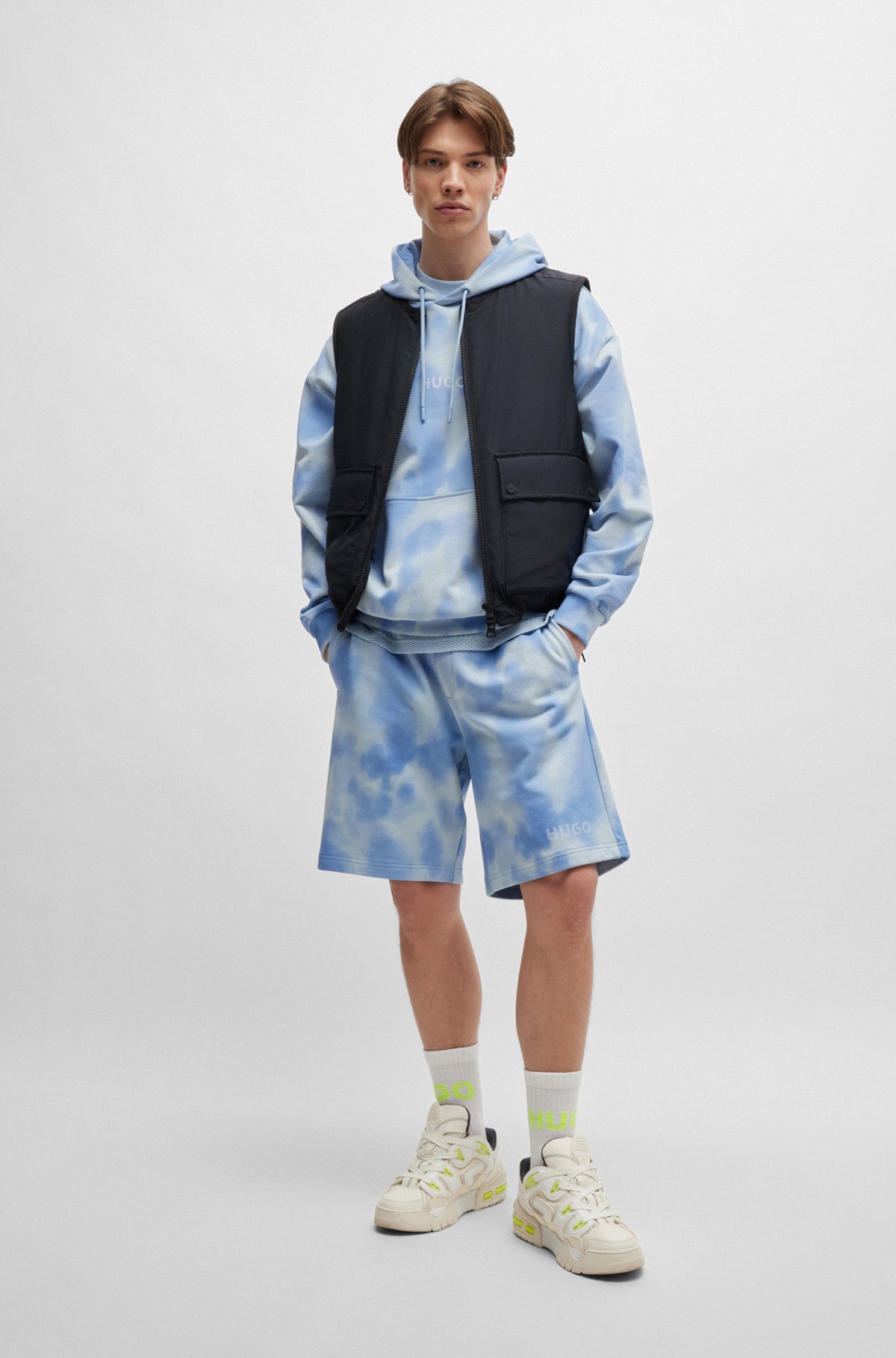 Hugo Boss Detra Cotton Shorts In Blue