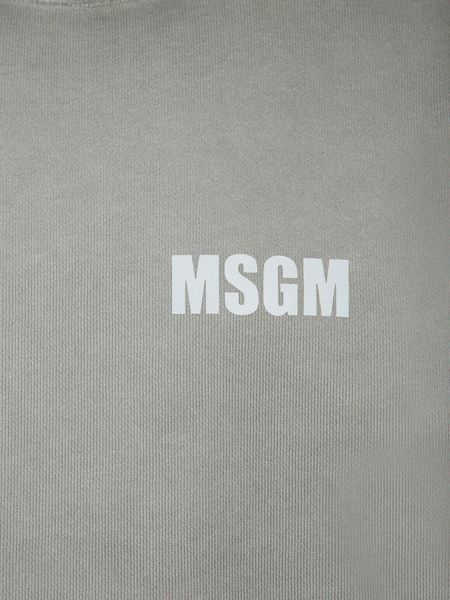 Msgm Light Grey Crewneck Sweatshirt In Gray