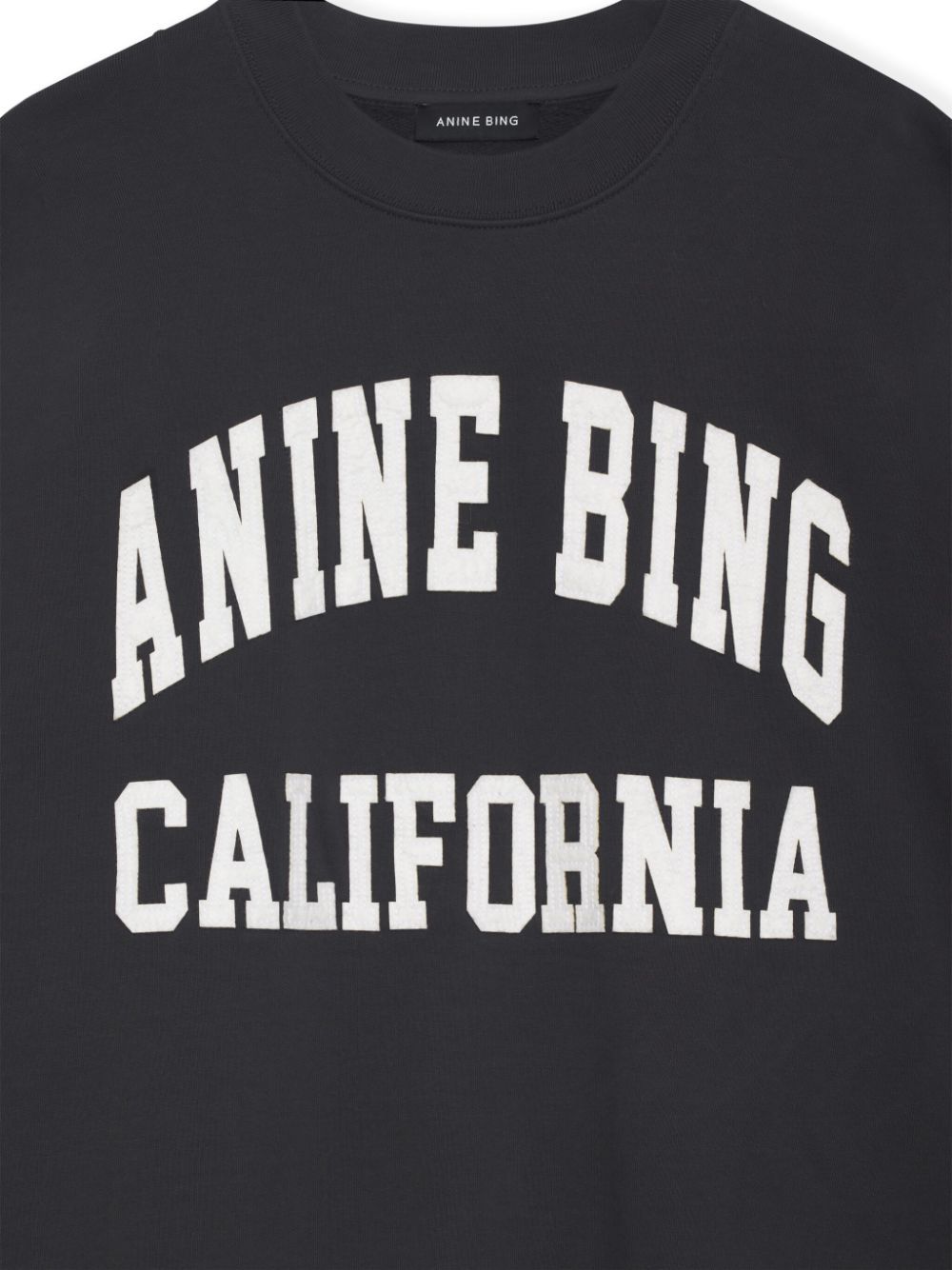 Anine Bing Miles Relaxed-fit Oversized Cotton Sweatshirt With Contrasting Logo In Black