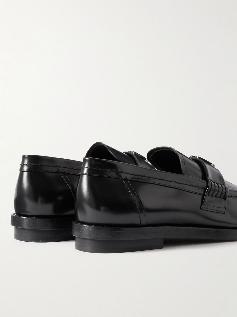 Alexander Mcqueen Logo Plaque Slip-on Penny Loafers In Black