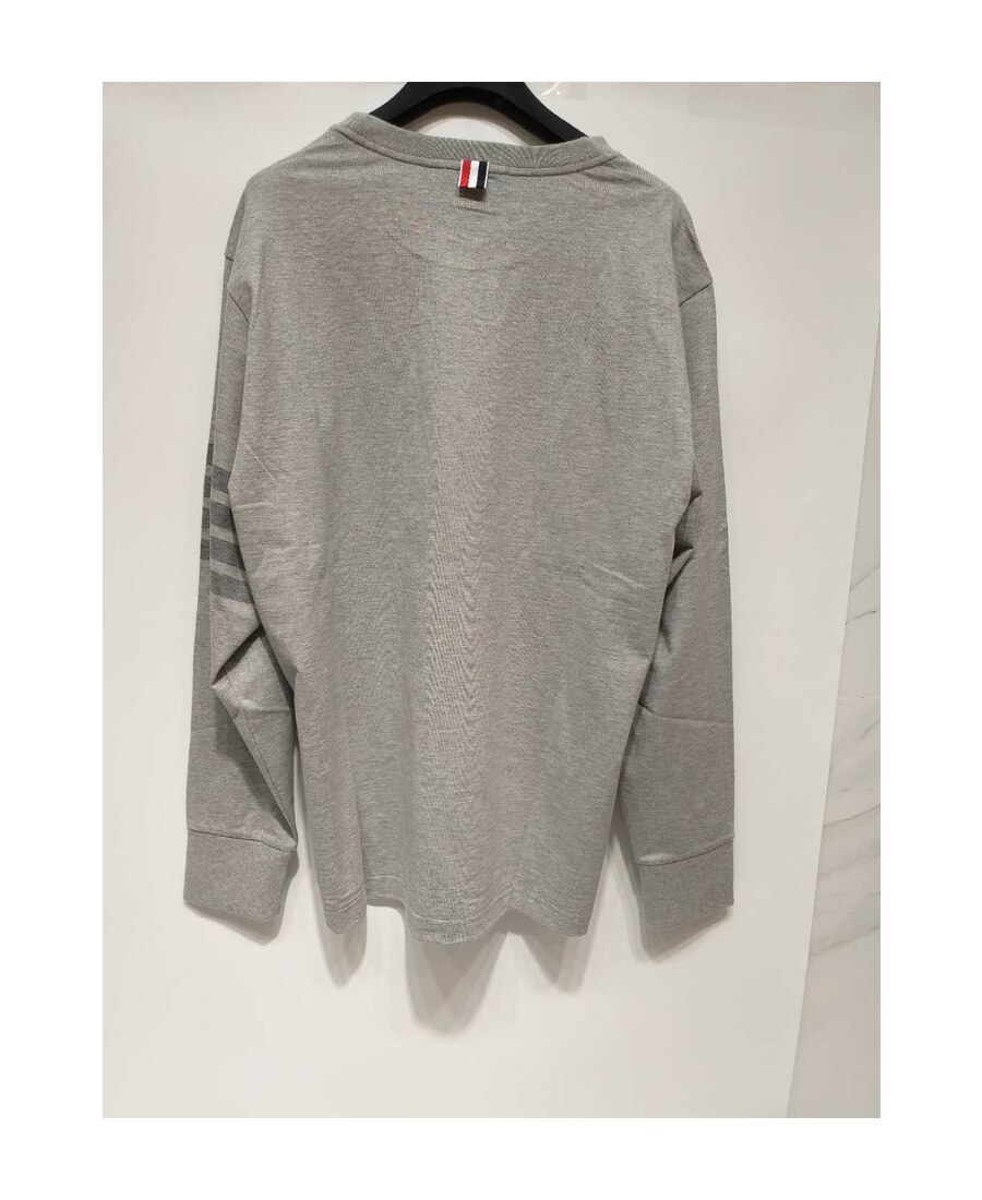 Thom Browne 4-bar Long-sleeve T-shirt In Gray