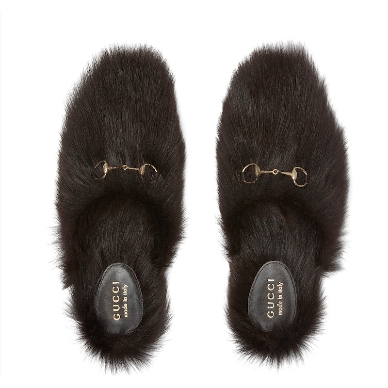 Gucci Horsebit Flat Slip-on Mule In Brown